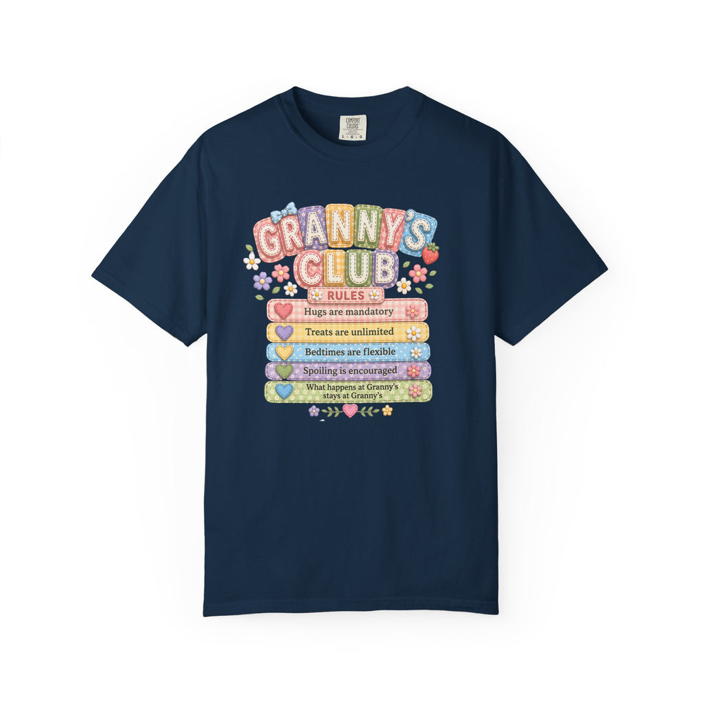 Granny's Club T‑Shirt – Cute Pastel 'Granny's Club' Rules Graphic Tee for Grandmothers