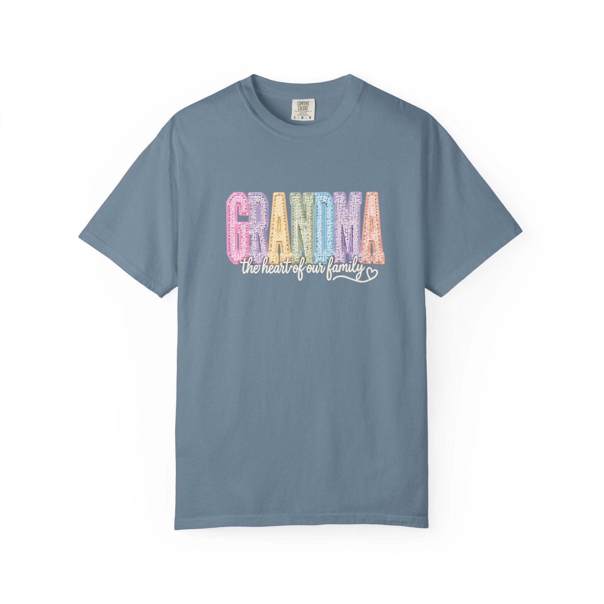 Grandma Floral Graphic T-Shirt — "Grandma, the heart of our family" Gift Tee