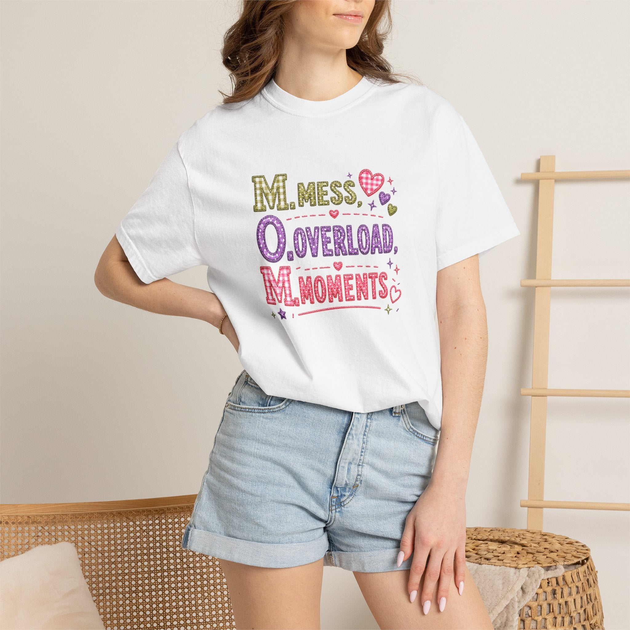 T-Shirt — 'M.O.M.: Mess, Overload, Moments' Playful Mother's Day Graphic Tee