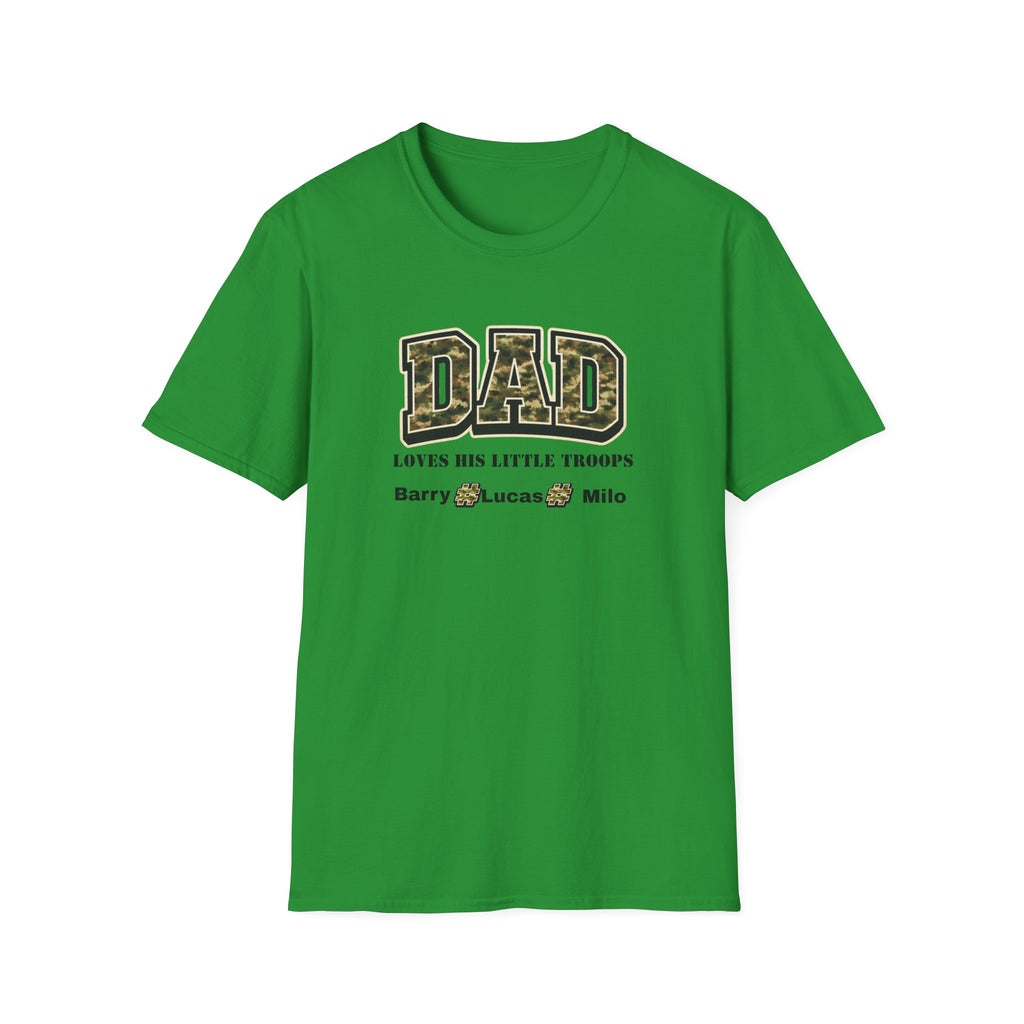 Dad Loves His Little Troops Camo T-Shirt — Personalized Kids' Names