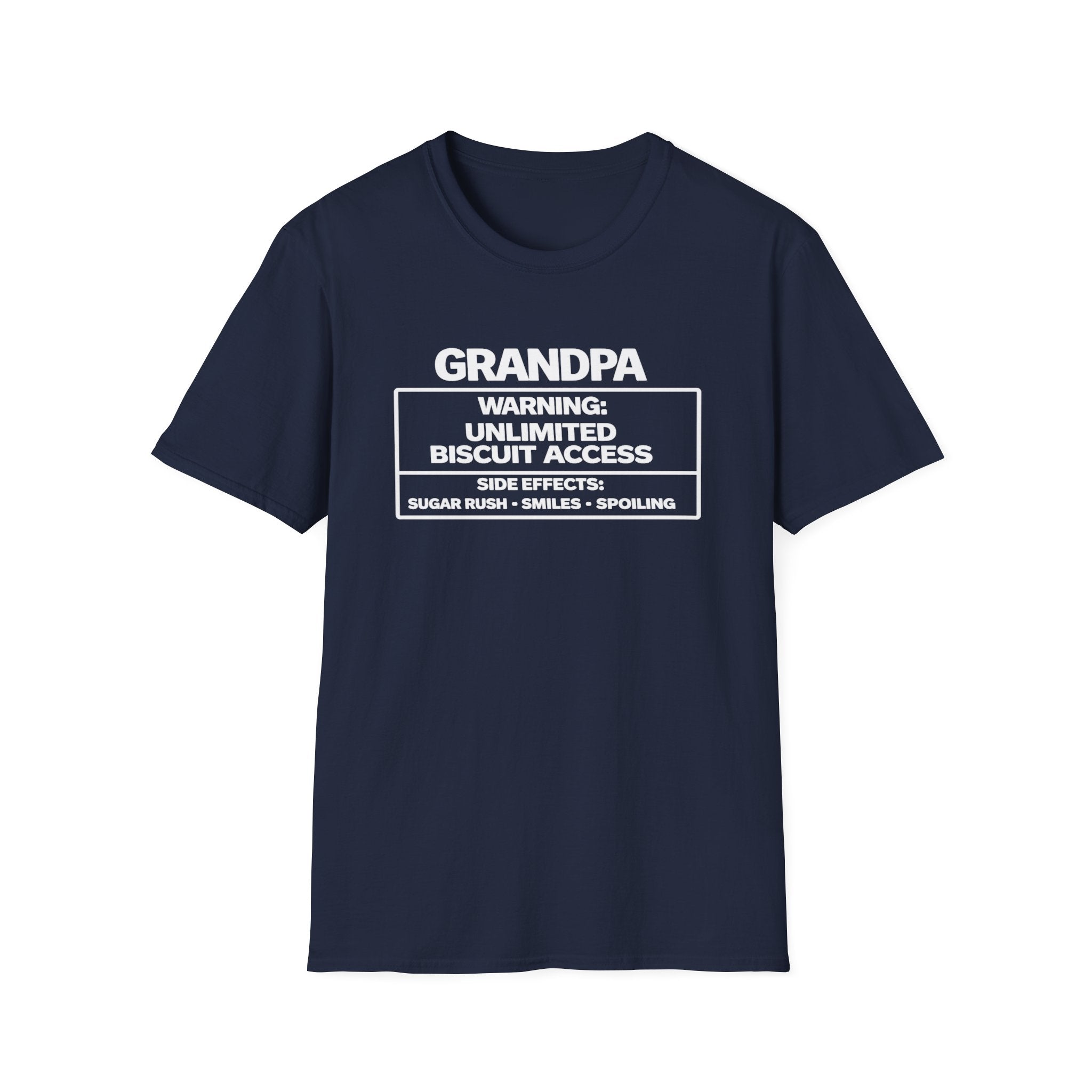 Grandpa Warning T-Shirt — "Unlimited Biscuit Access" Funny Grandpa Tee