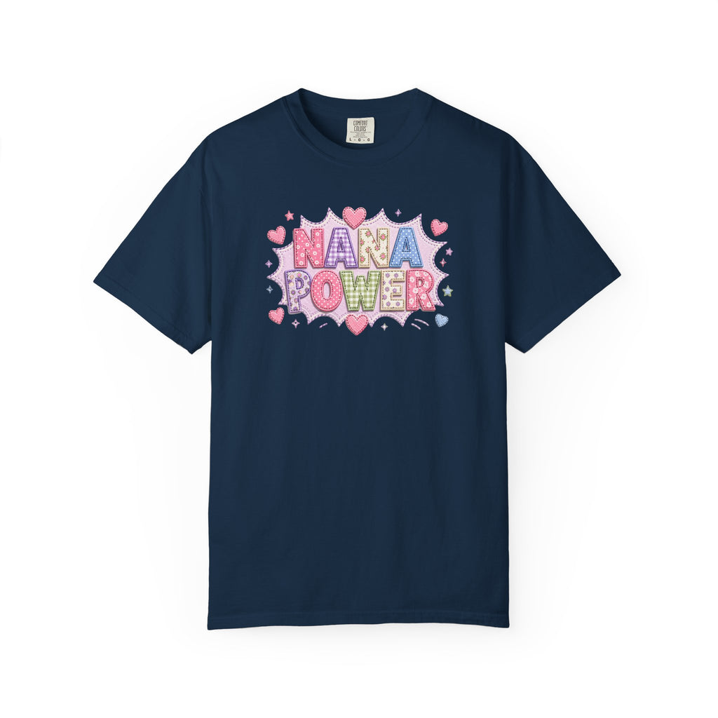 Nana Power T-Shirt — Playful Retro Heart Graphic for Grandmother Gifts