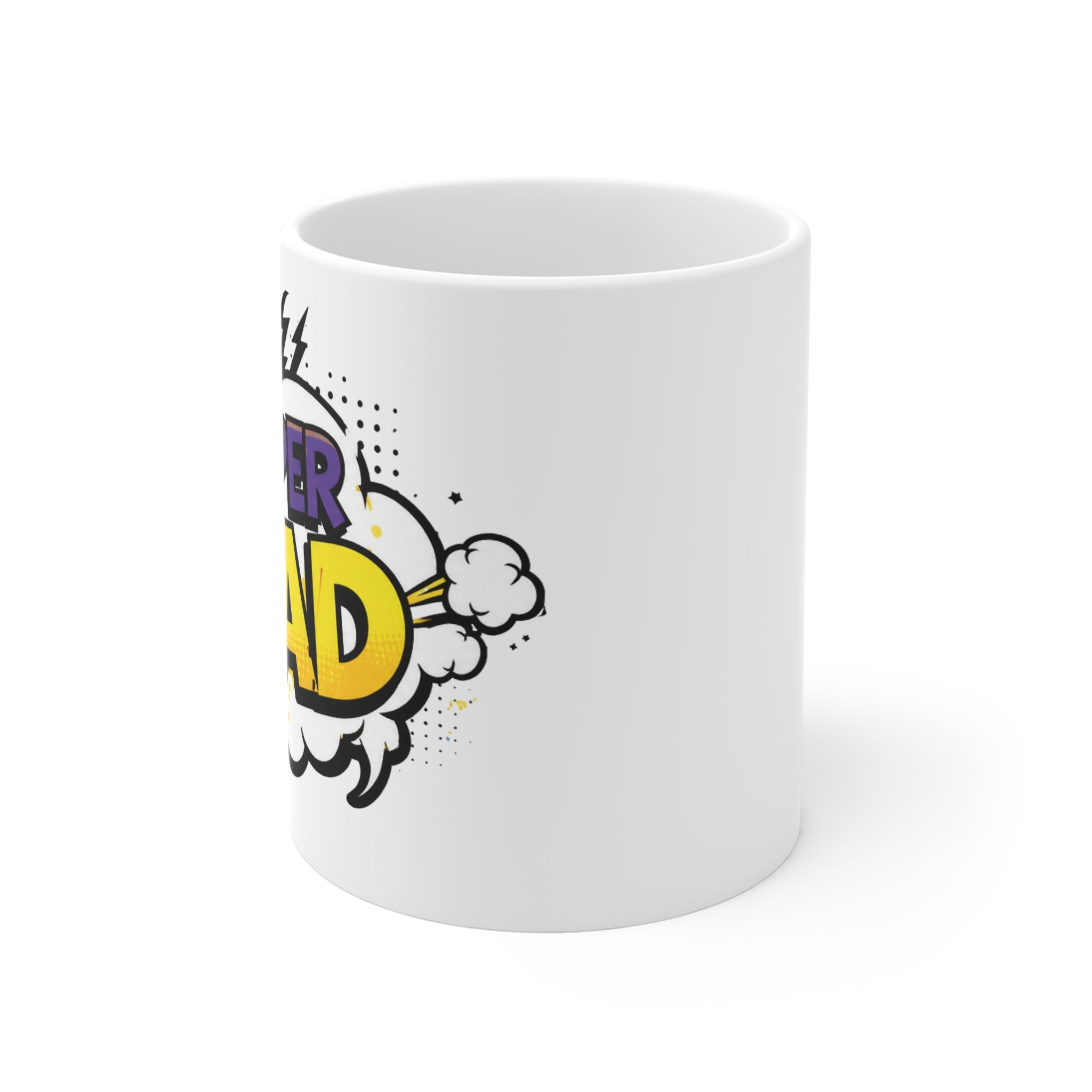 Super Dad Comic Style 11oz White Mug – Father's Day Gift