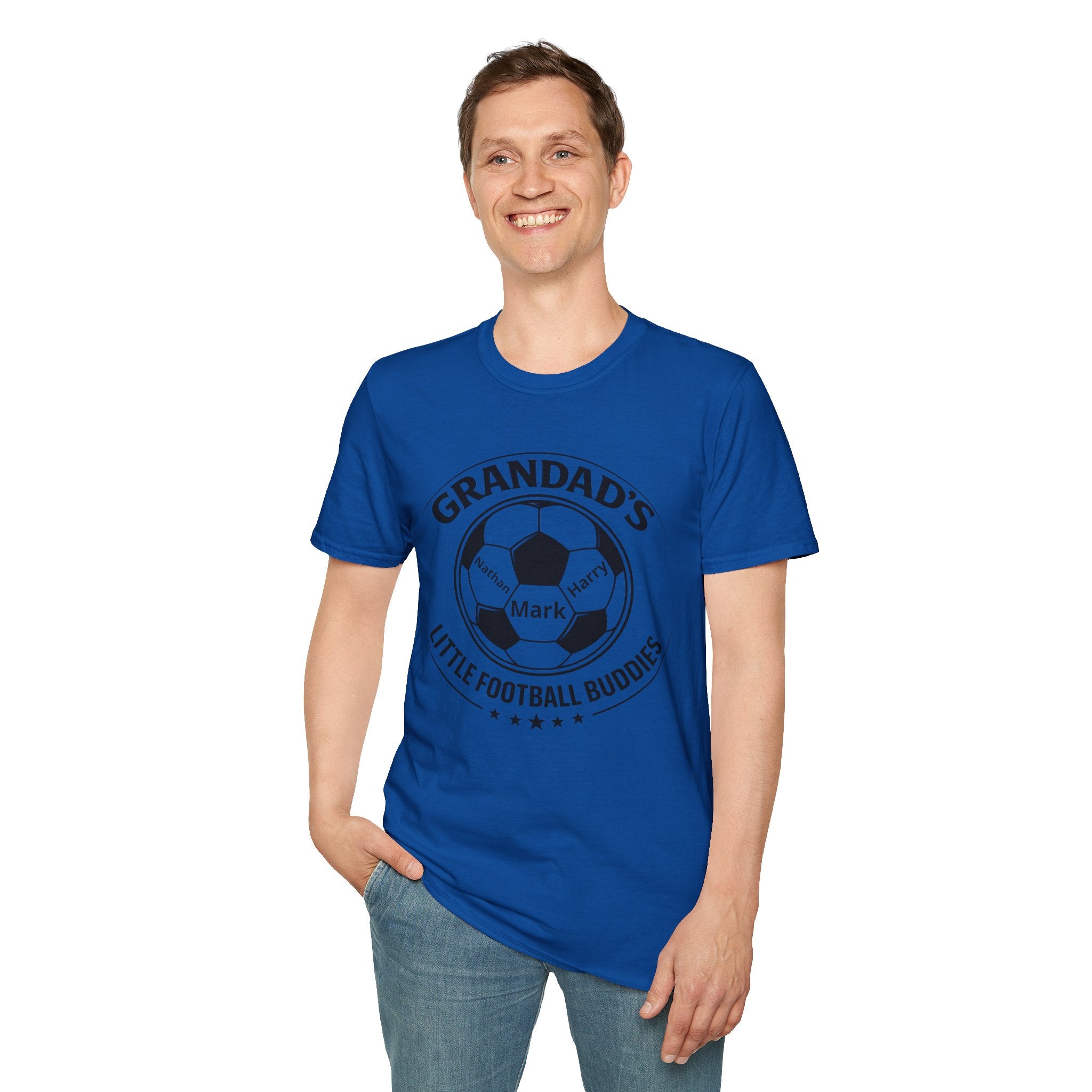Grandad's Little Football Buddies T-Shirt — Personalized Soccer Grandpa Tee
