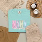 NANA Pastel Patchwork T-Shirt — "The Heart of Our Family" Gift
