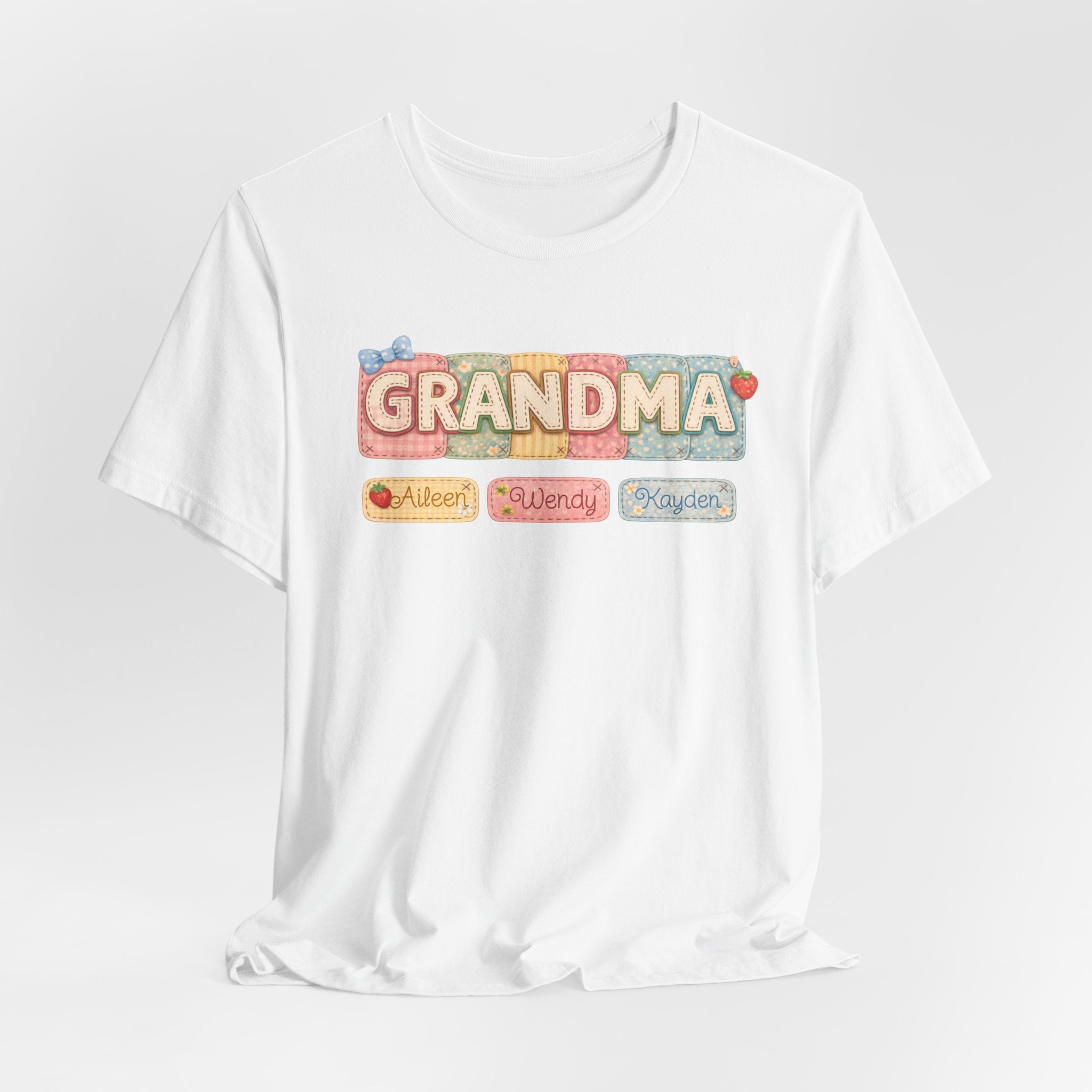 Grandma Floral Retro Tee — "Grandma" Names Design (Aileen • Wendy • Peyton)