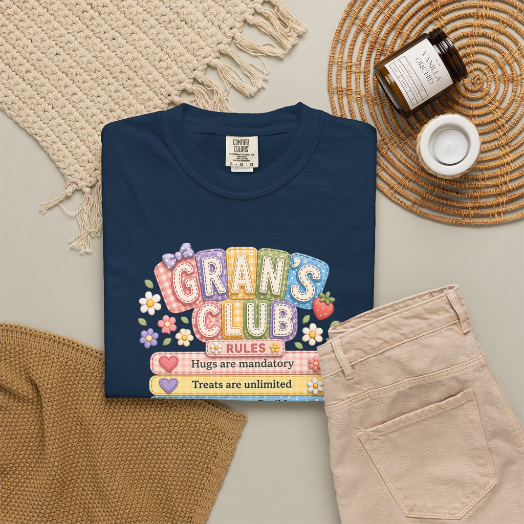 Grans Club Rules T-Shirt — Cute Floral Grandma Shirt, Funny Grandmother Gift for Mother's Day