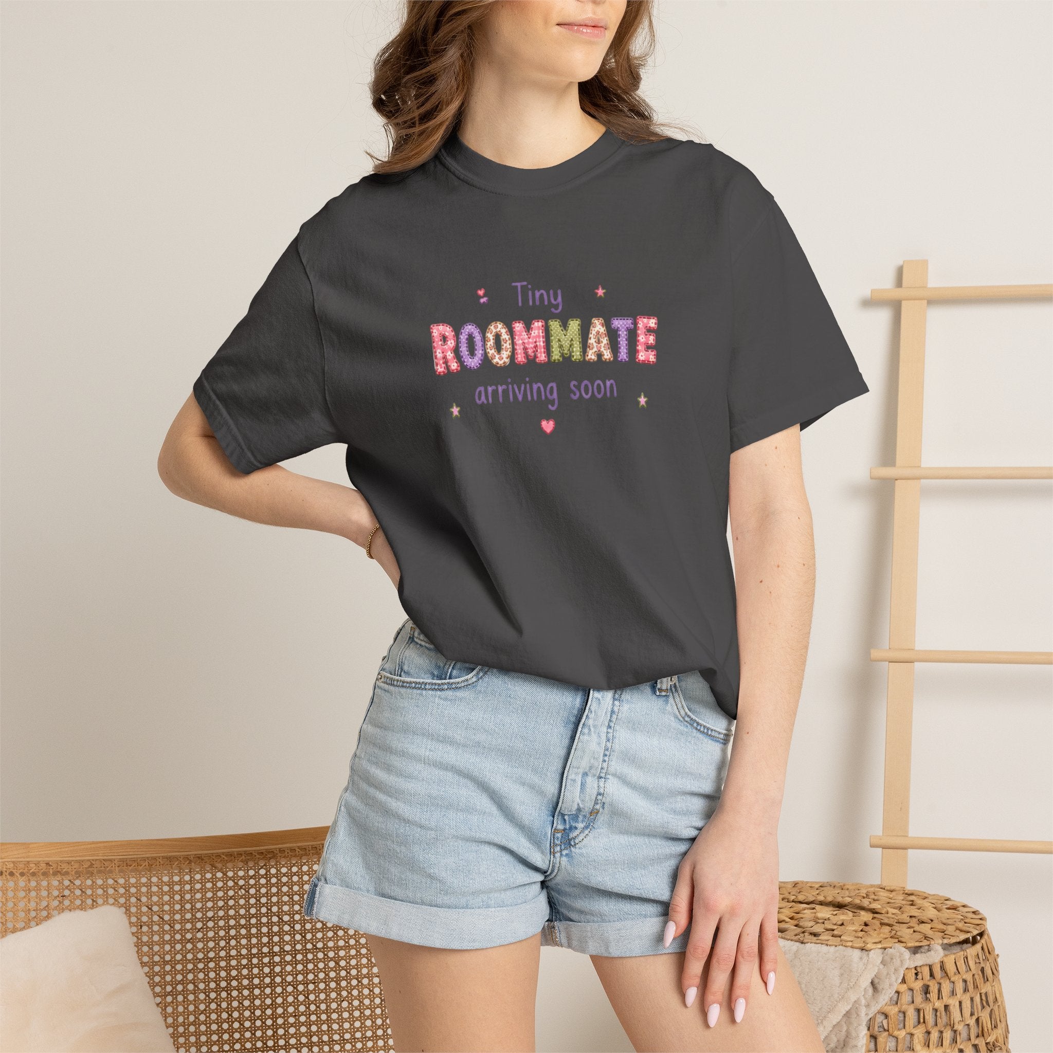 Tiny Roommate Pregnancy Announcement T-Shirt