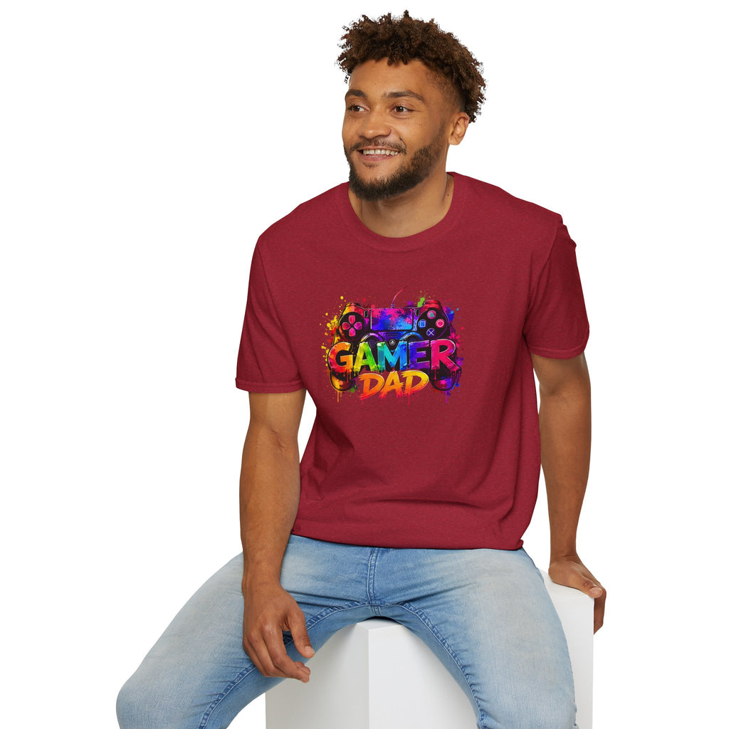 Gamer Dad Colourful Controller Design T-Shirt