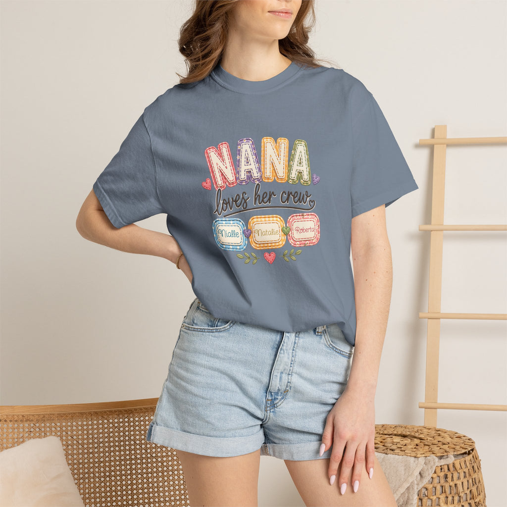 T-Shirt — “Nana Loves Her Crew” Colorful Grandma Family tee