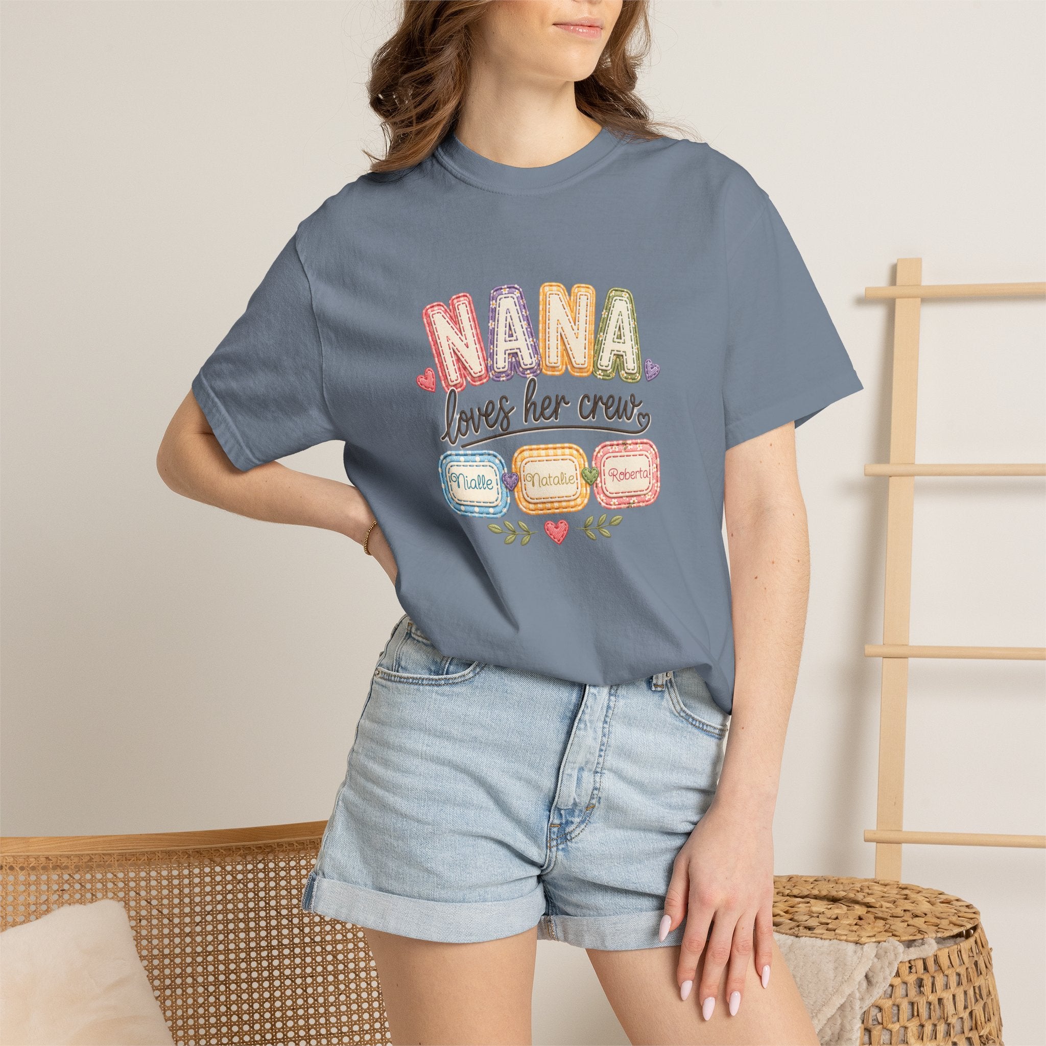 T-Shirt — “Nana Loves Her Crew” Colorful Grandma Family tee