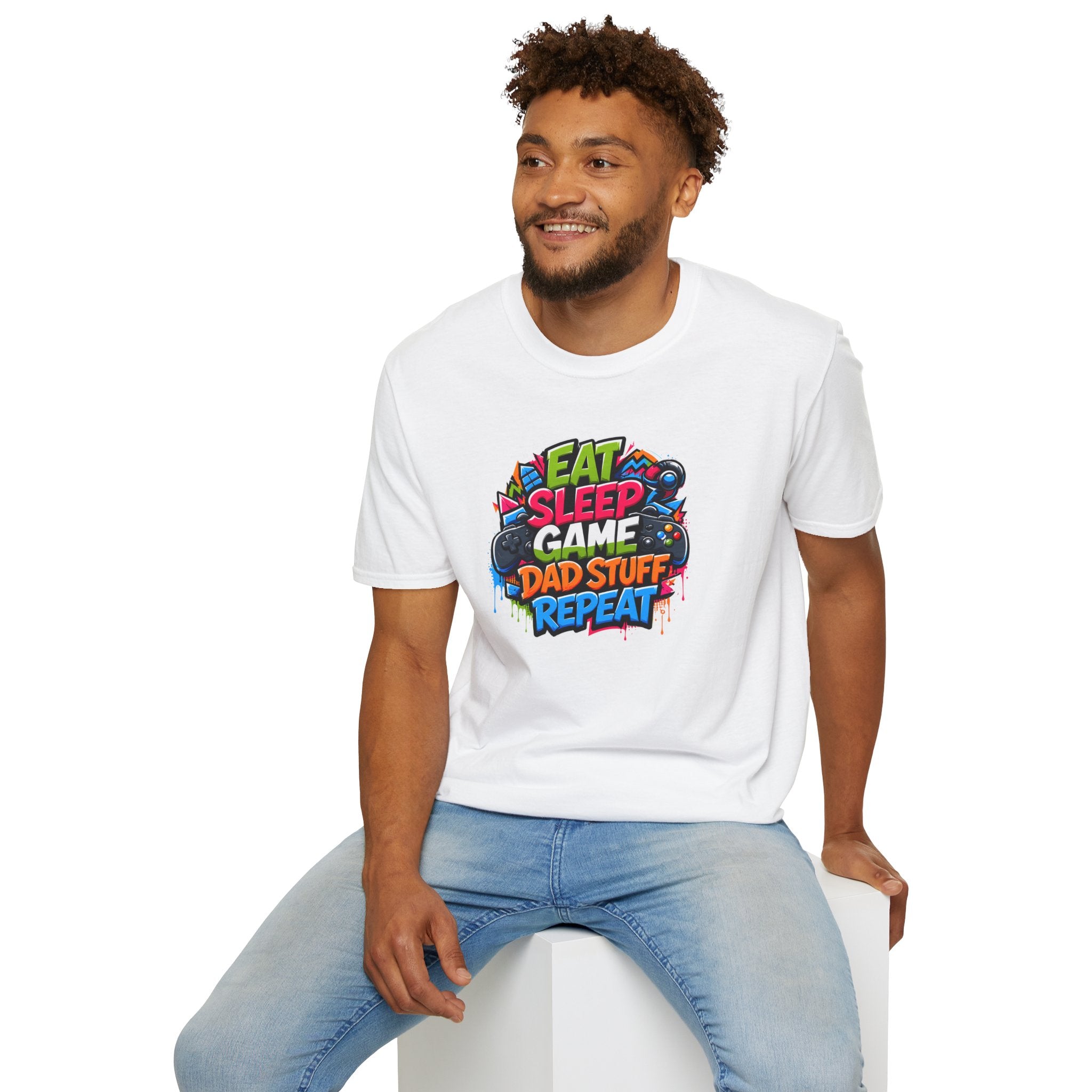 Eat Sleep Game Dad Stuff Repeat T-Shirt