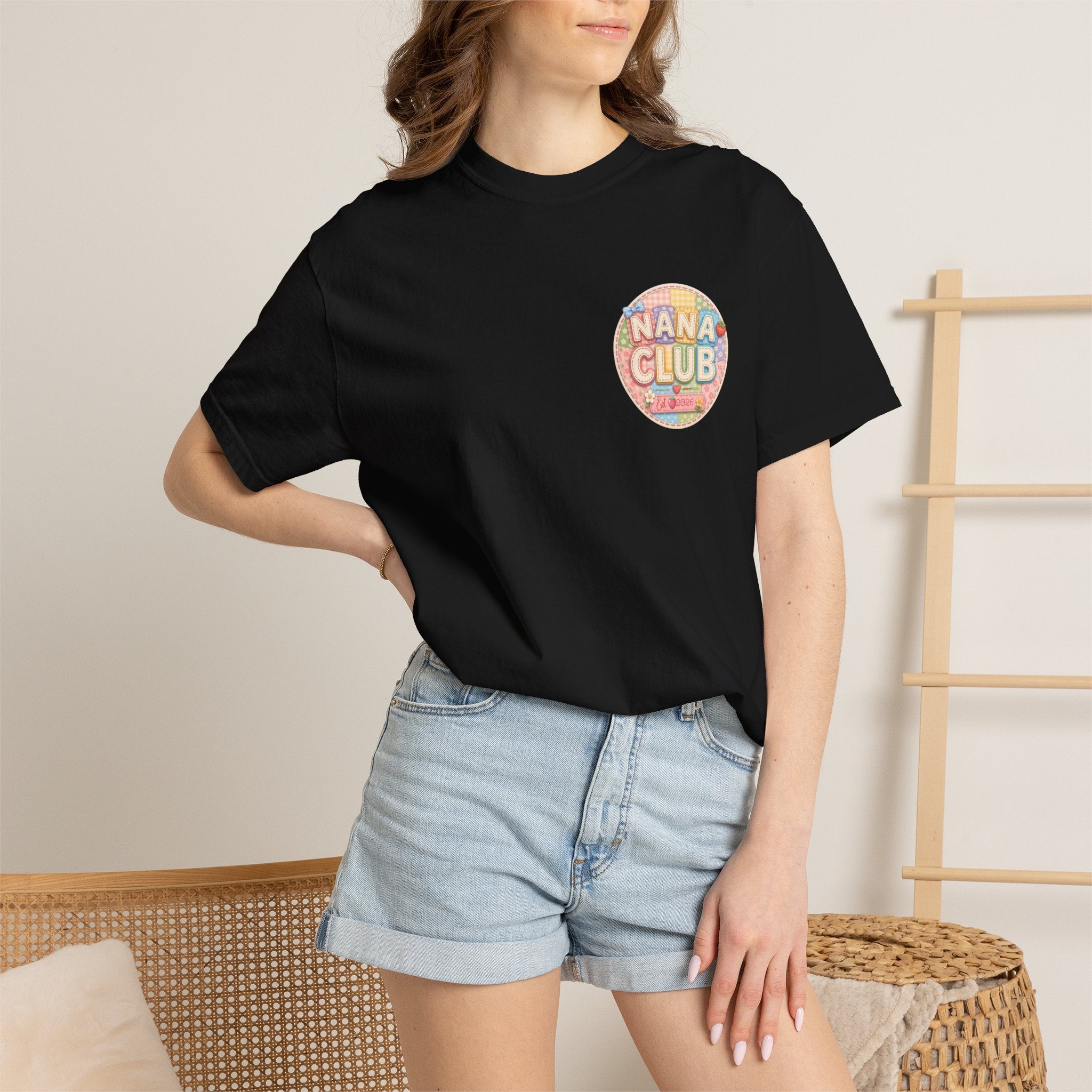 Nana Club T-Shirt — Retro Rainbow Badge Graphic