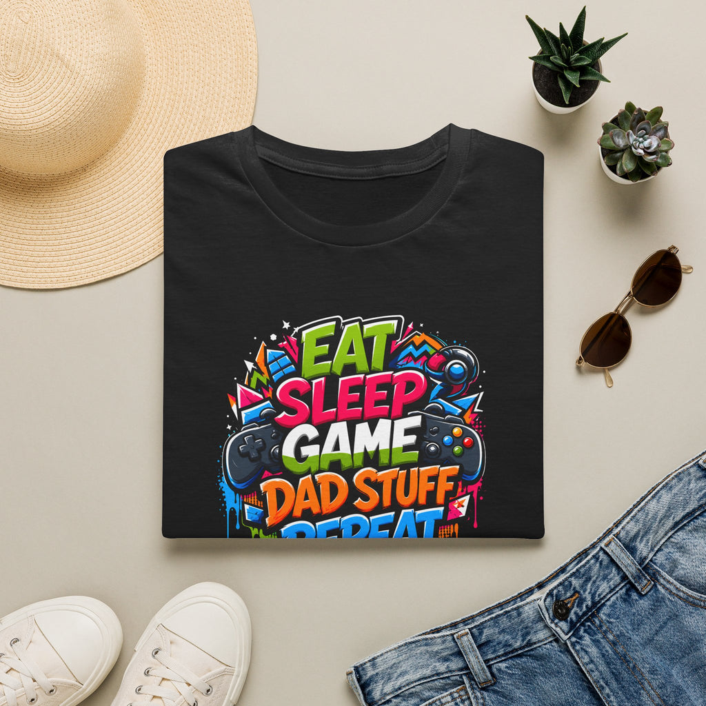 Eat Sleep Game Dad Stuff Repeat T-Shirt