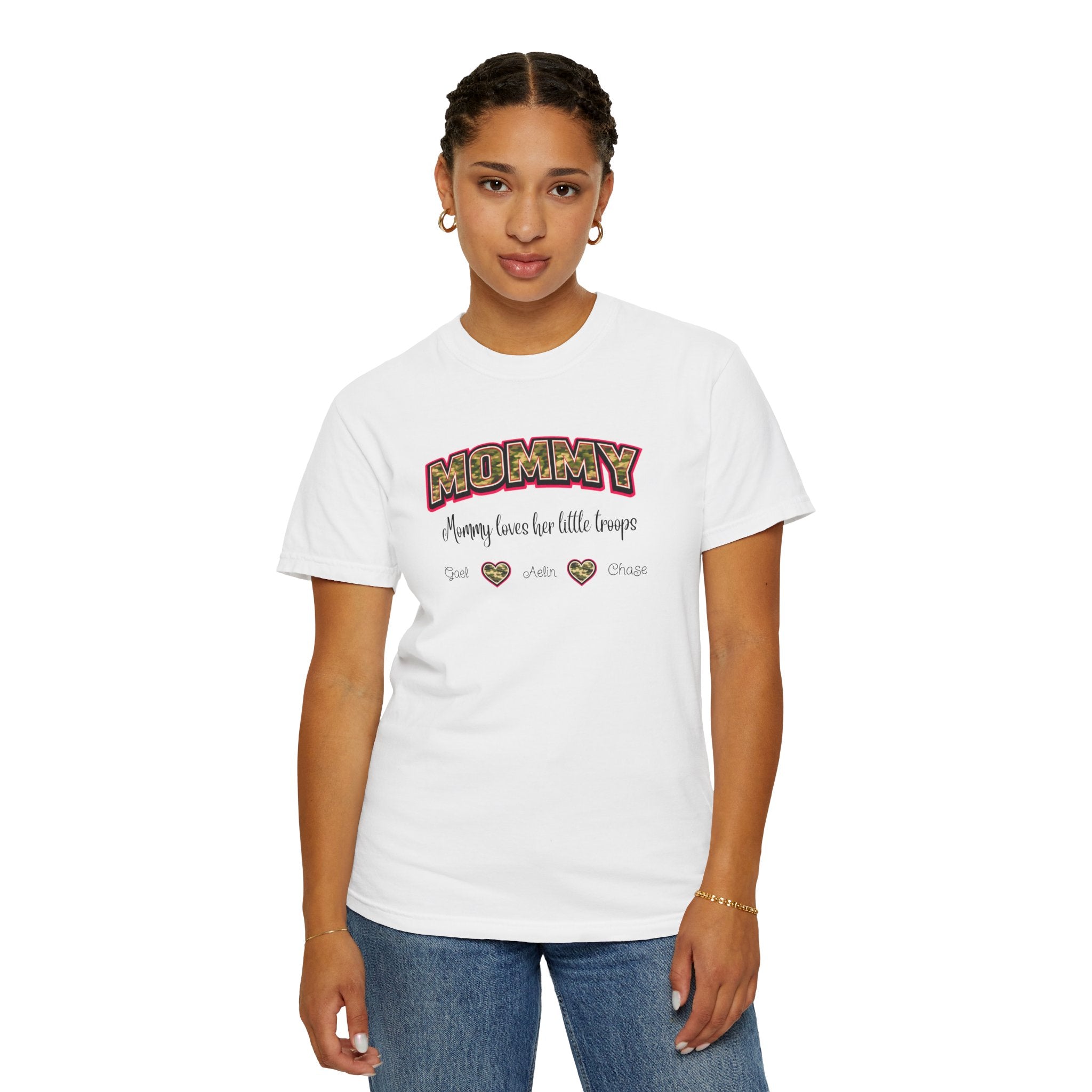 Mommy Camo Heart T-Shirt — "Mommy, I am here for little forever" Mother's Day Tee