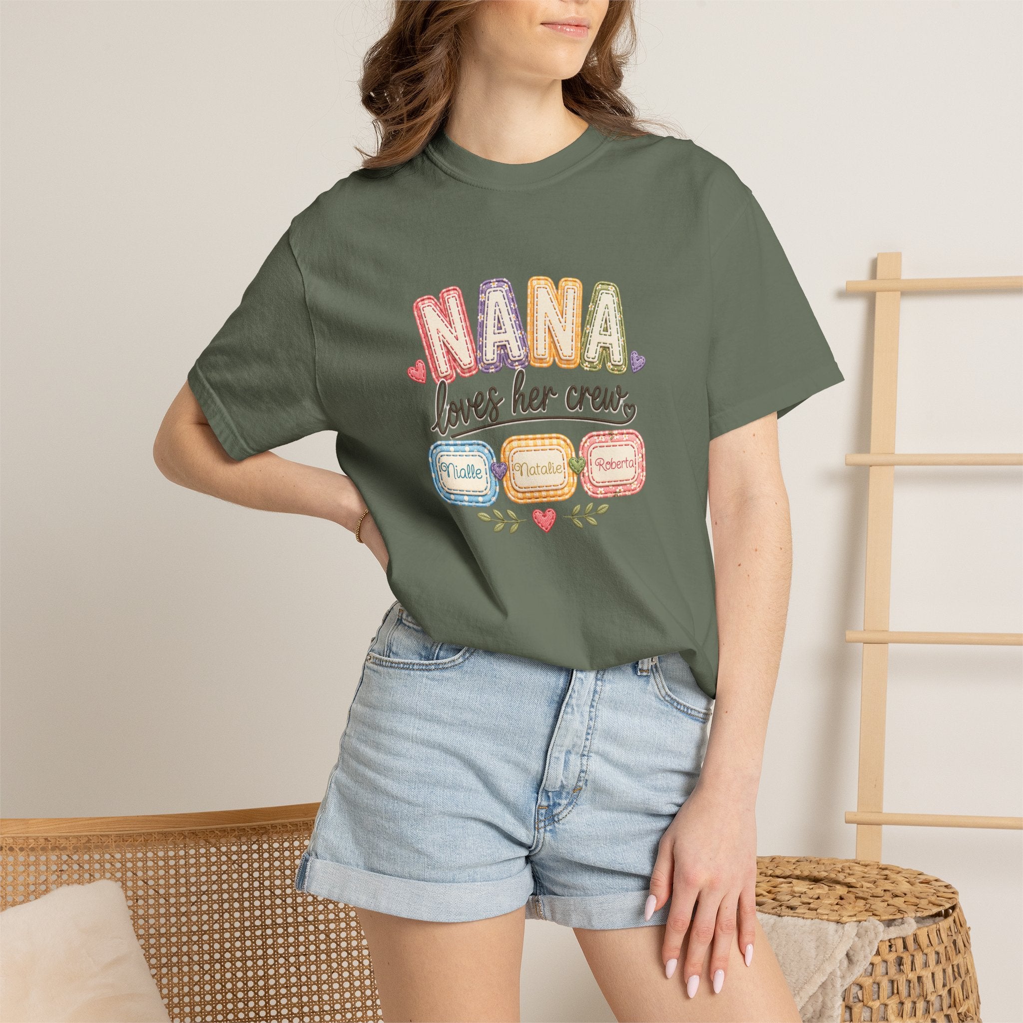 T-Shirt — “Nana Loves Her Crew” Colorful Grandma Family tee
