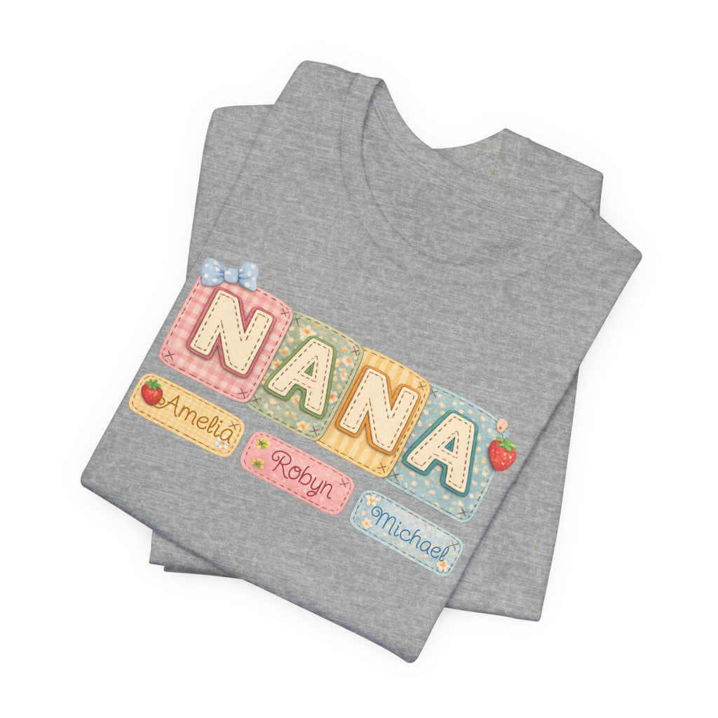 Nana Baby Blocks Tee — Personalized Grandmother Name Shirt