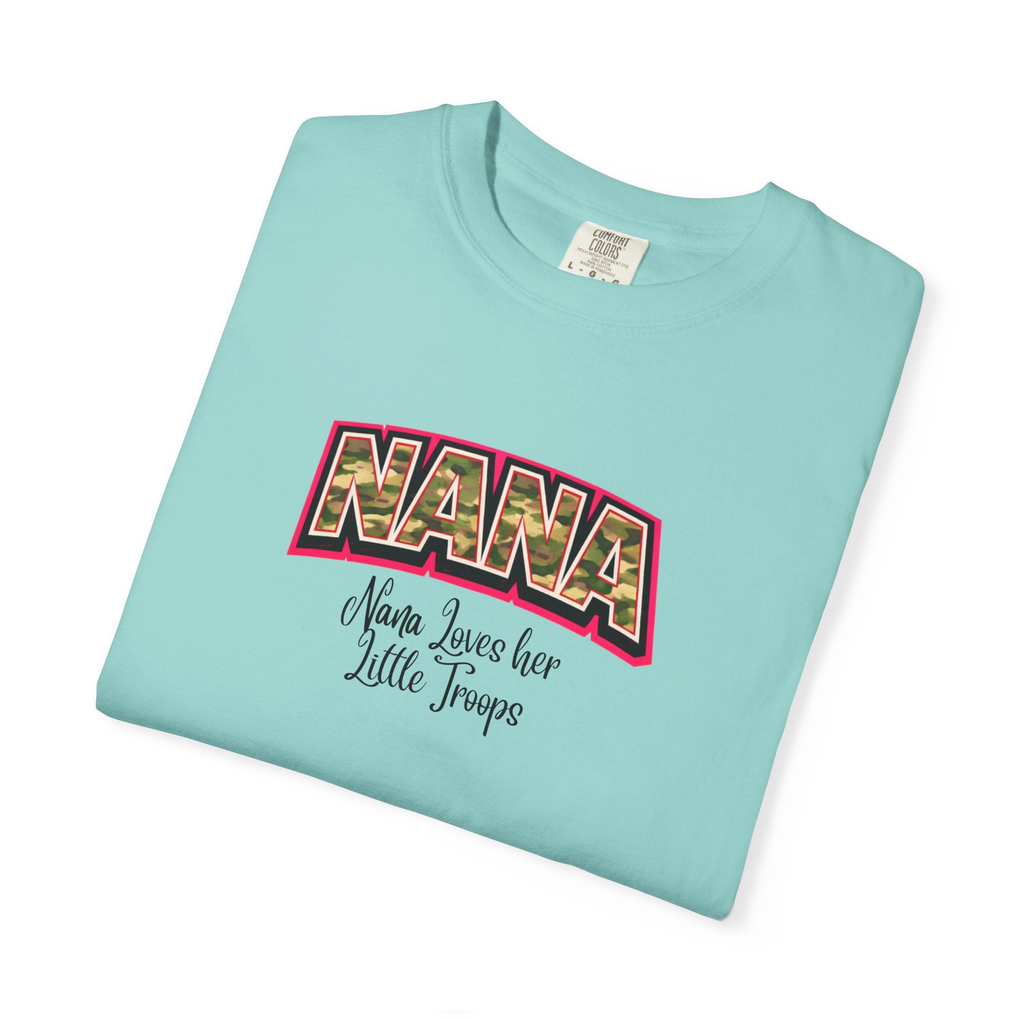 Nana Leopard Print T-Shirt — "Nana (who loves her little troops)" Grandma Gift