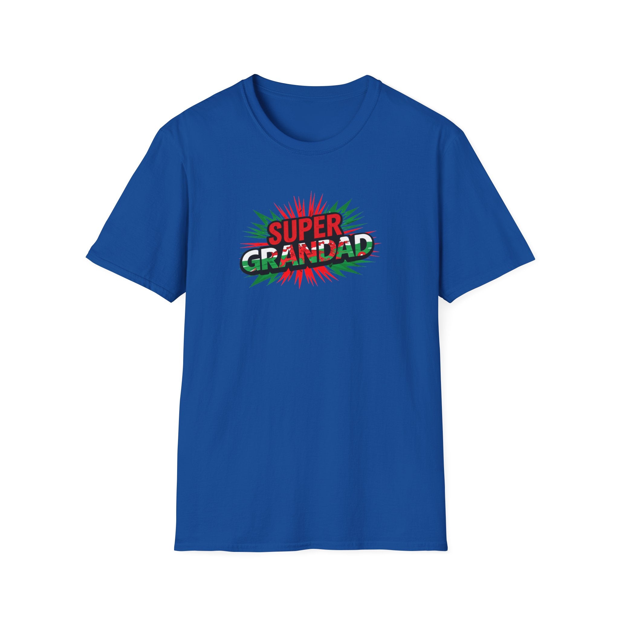 Super Grandad Welsh Flag/Wales themed T-Shirt — Retro Comic Style Father's Day Gift