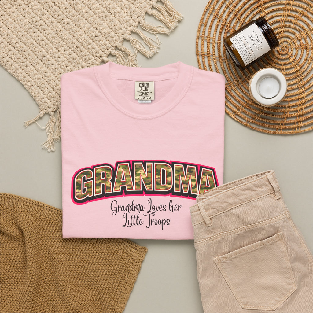 Grandma Floral Retro Tee — "Grandma: Grandkids Love Her a Little Teacup"