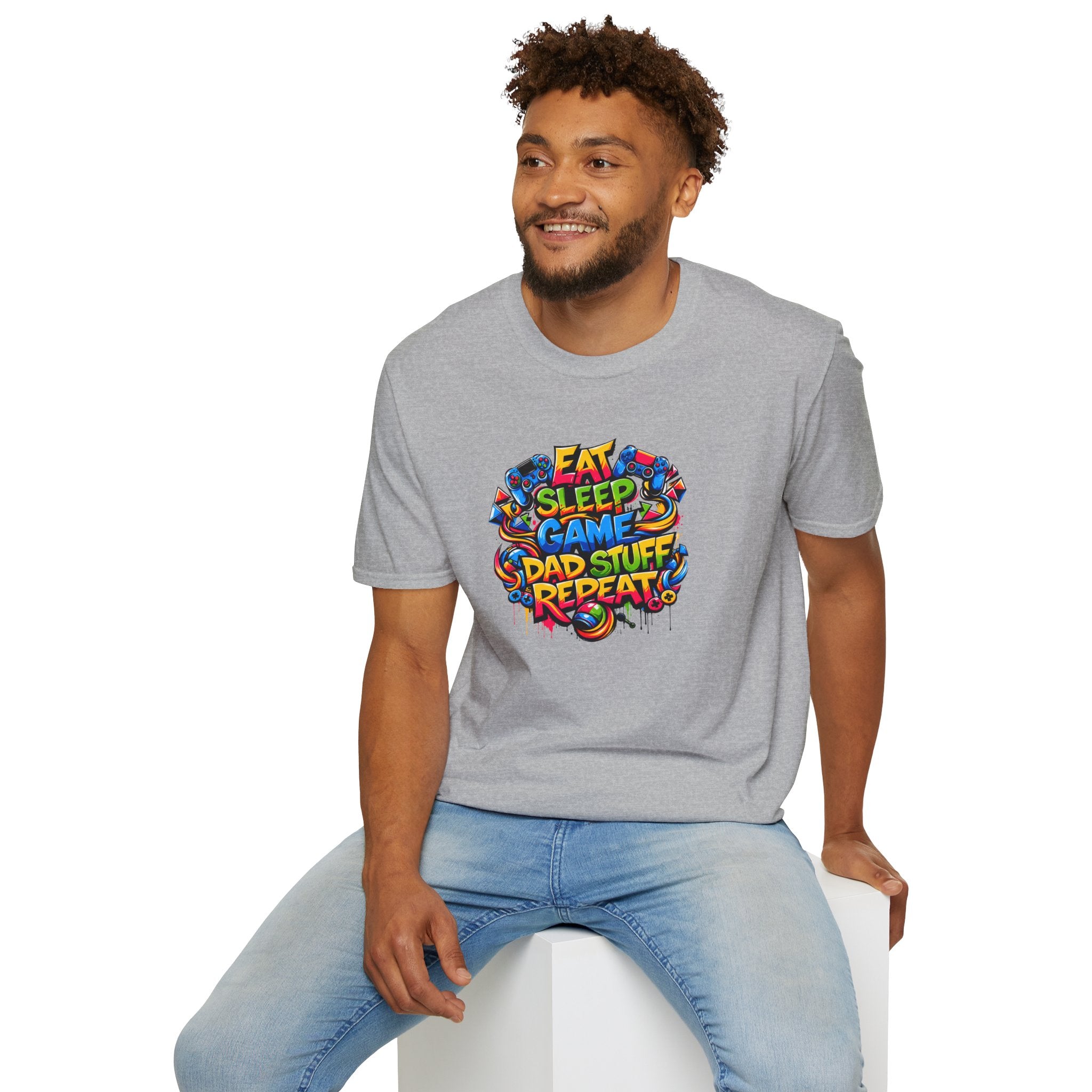 “Eat Sleep Game Dad Stuff Repeat” T-Shirt