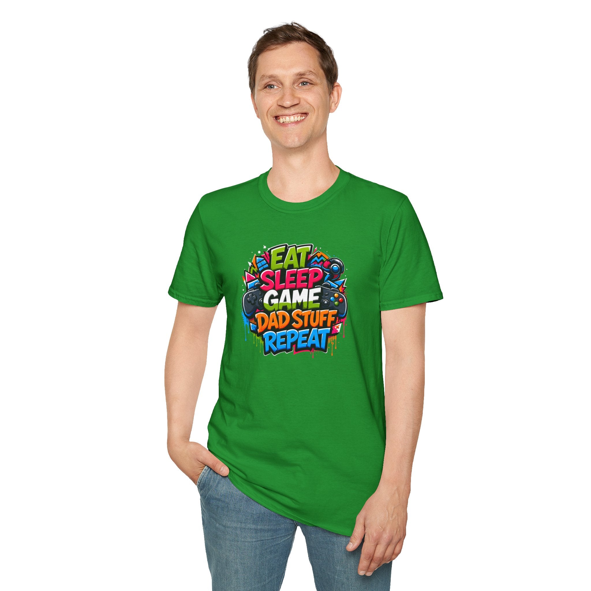 Eat Sleep Game Dad Stuff Repeat T-Shirt