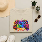 Gamer Dad Colourful Controller Design T-Shirt