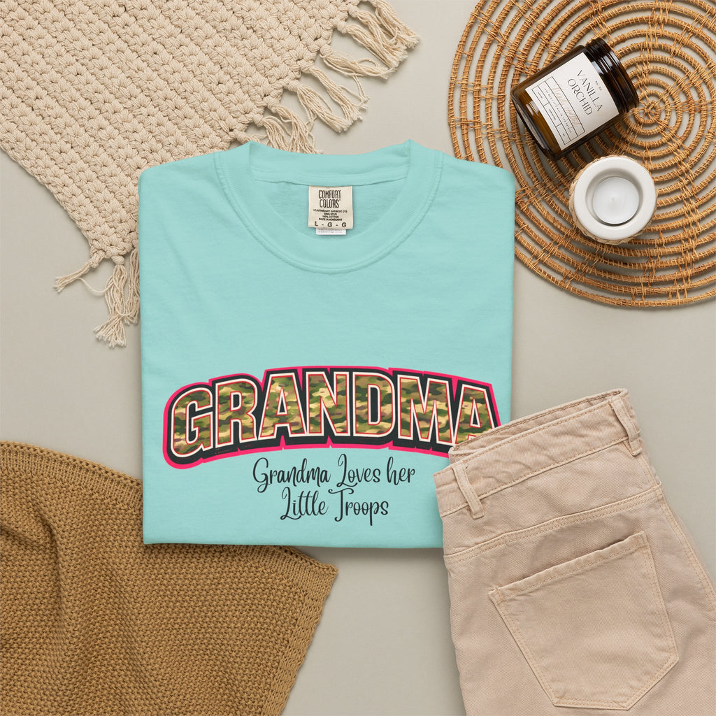 Grandma Floral Retro Tee — "Grandma: Grandkids Love Her a Little Teacup"