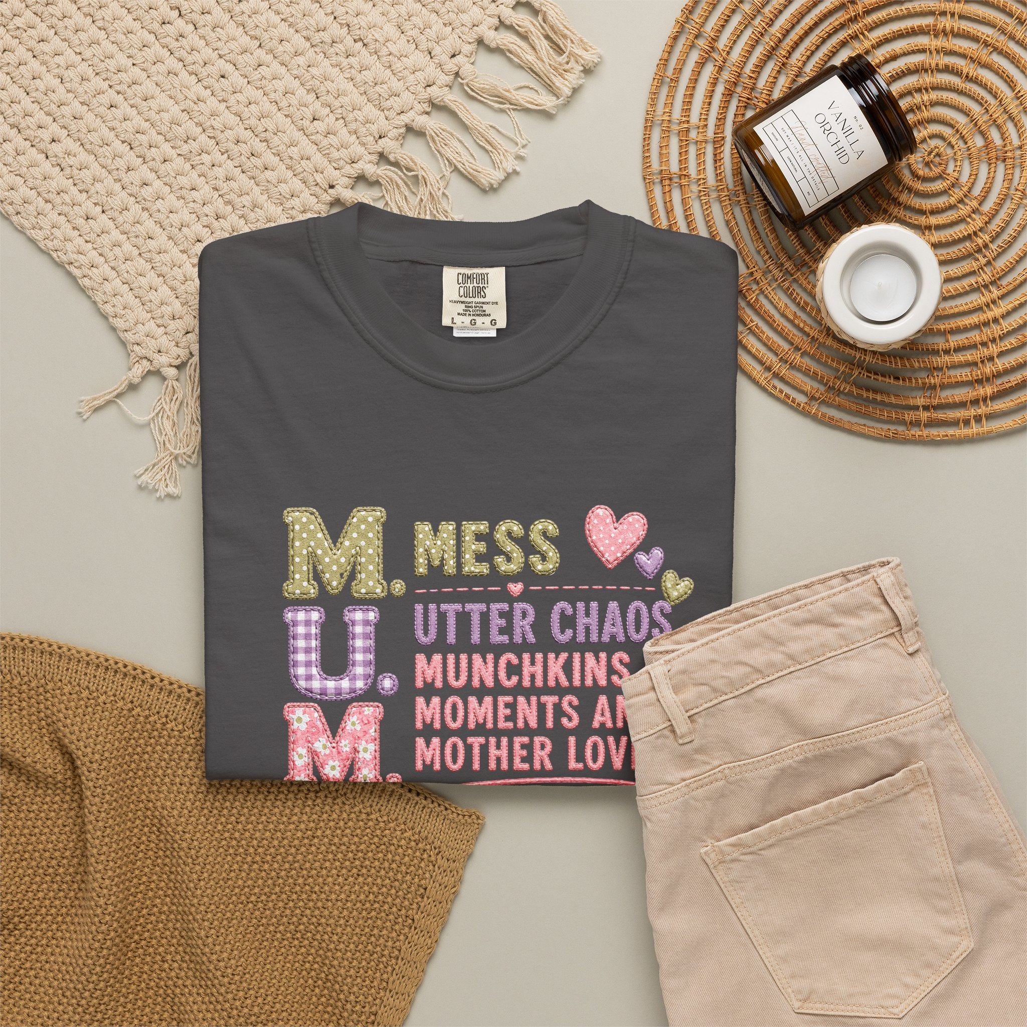 M.U.M. Mom Acronym Graphic Tee — Mess, Utter Chaos, Munchkins & Mother Love T-Shirt