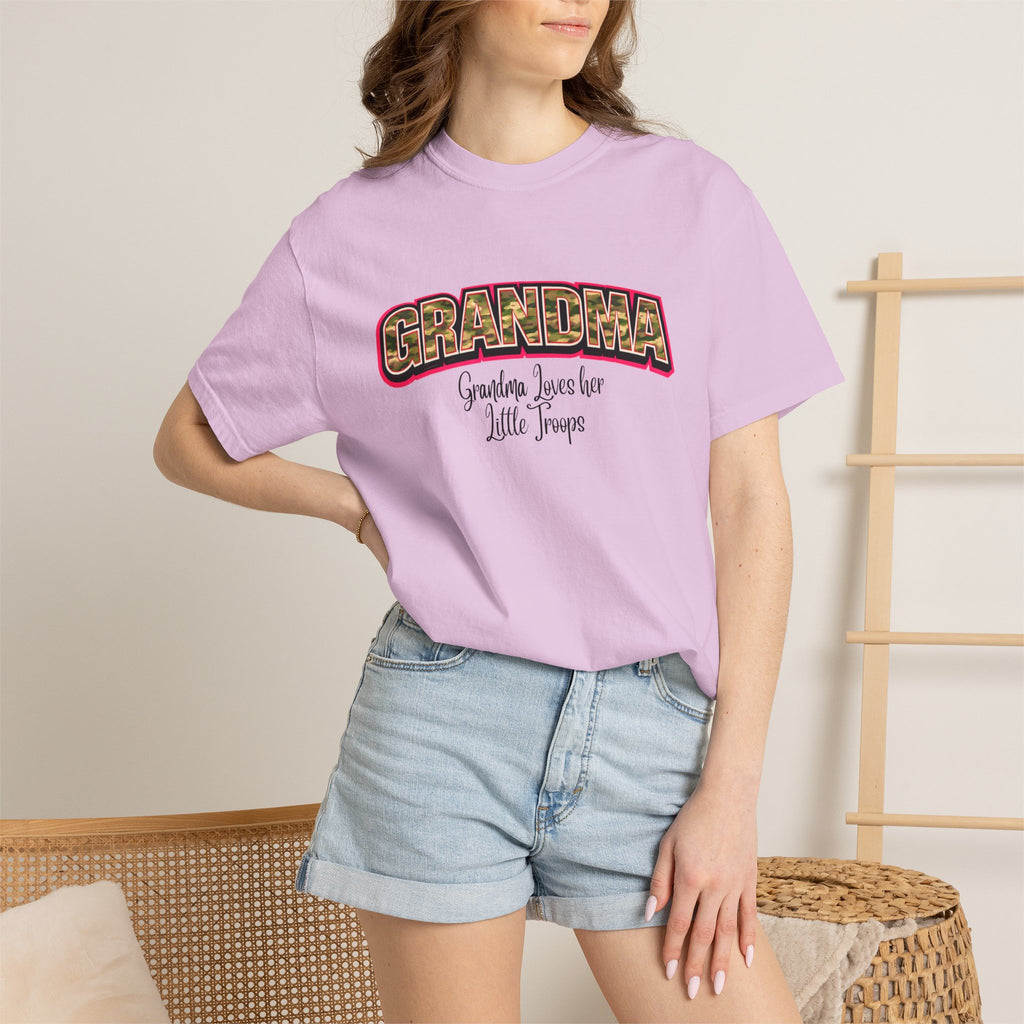 Grandma Floral Retro Tee — "Grandma: Grandkids Love Her a Little Teacup"