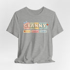 Granny Retro Nameplate T‑Shirt — Personalized Grandma Tee