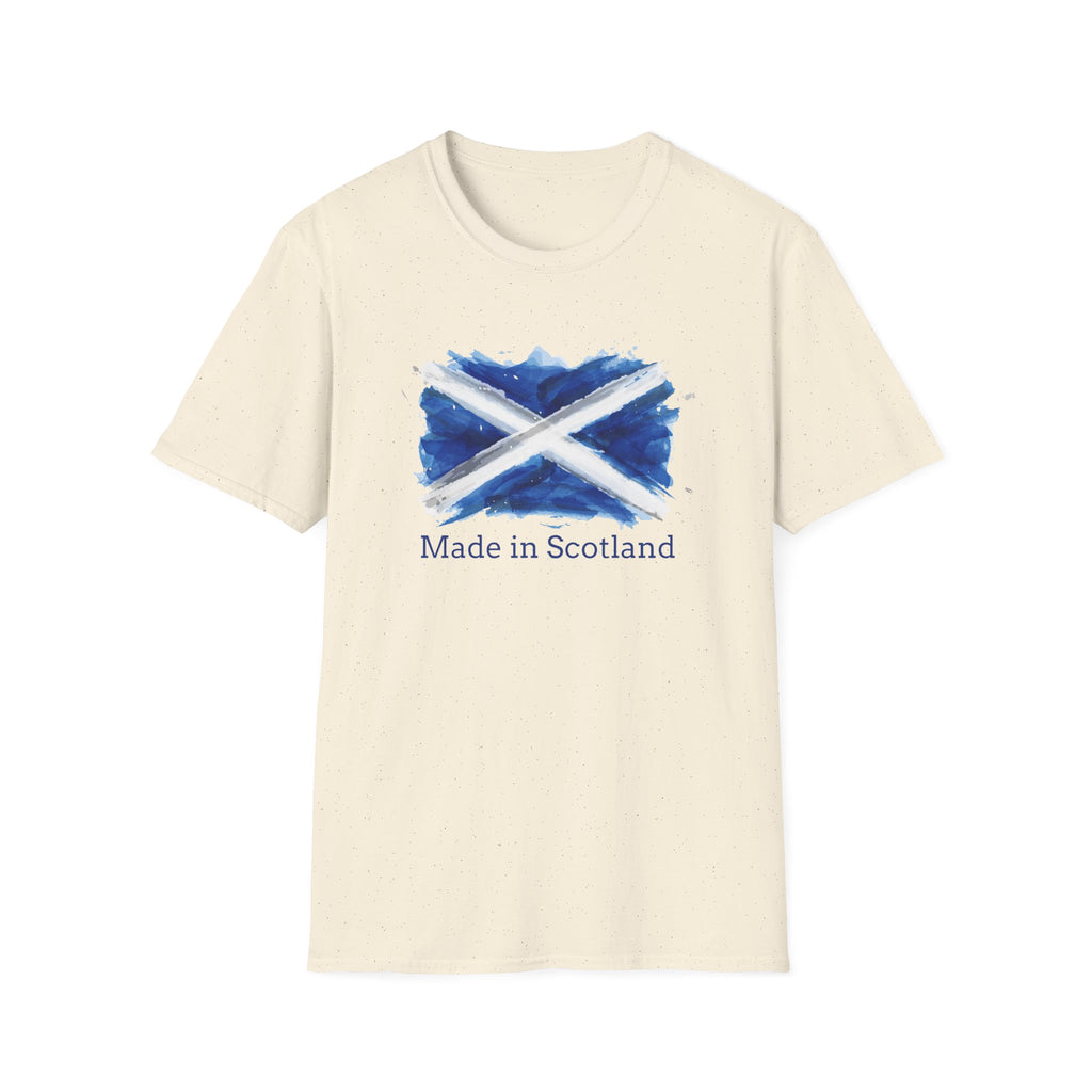 Made in Scotland T-Shirt — Watercolor Saltire Flag Tee