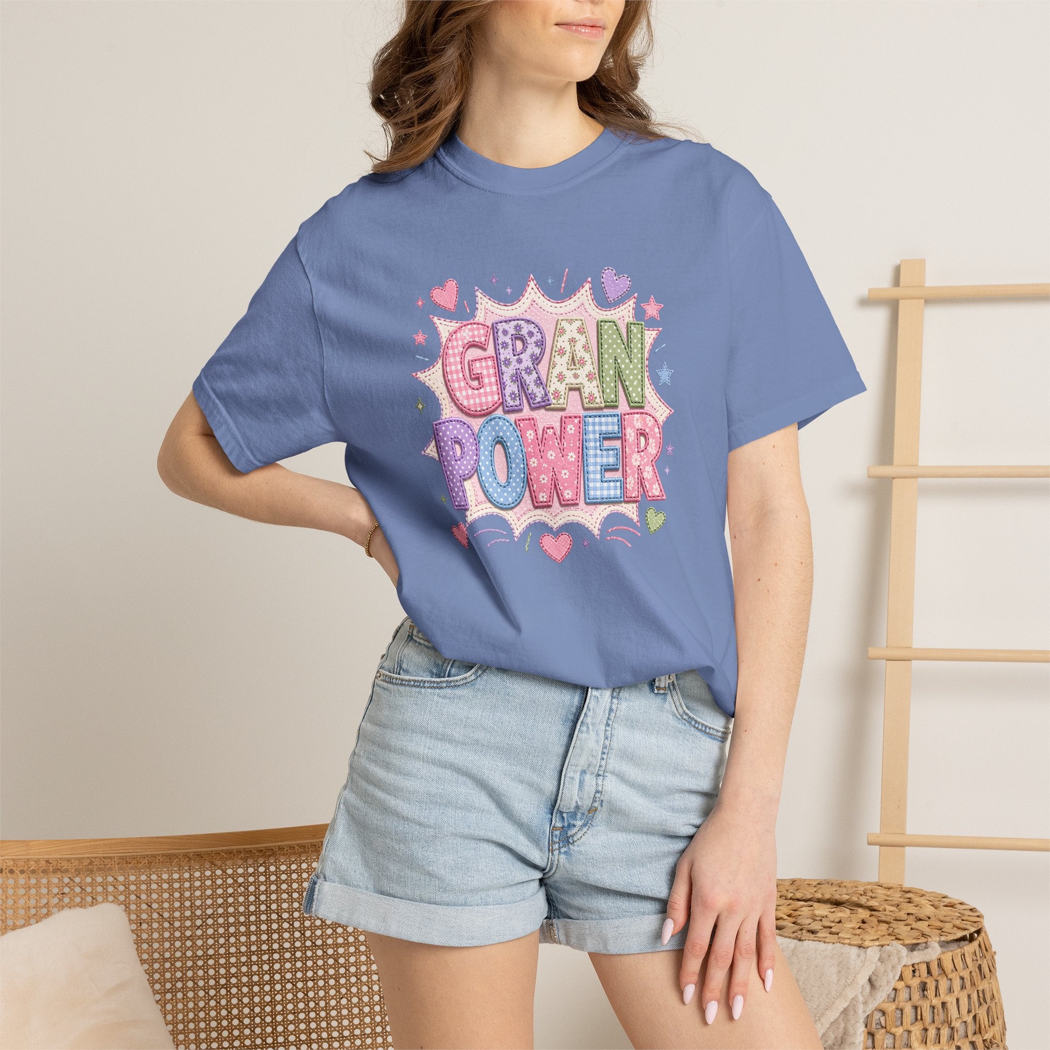 Gran Power T-Shirt — Cute Pastel 'Gran Power' Graphic Tee for Grandparents, Mother's Day Gift