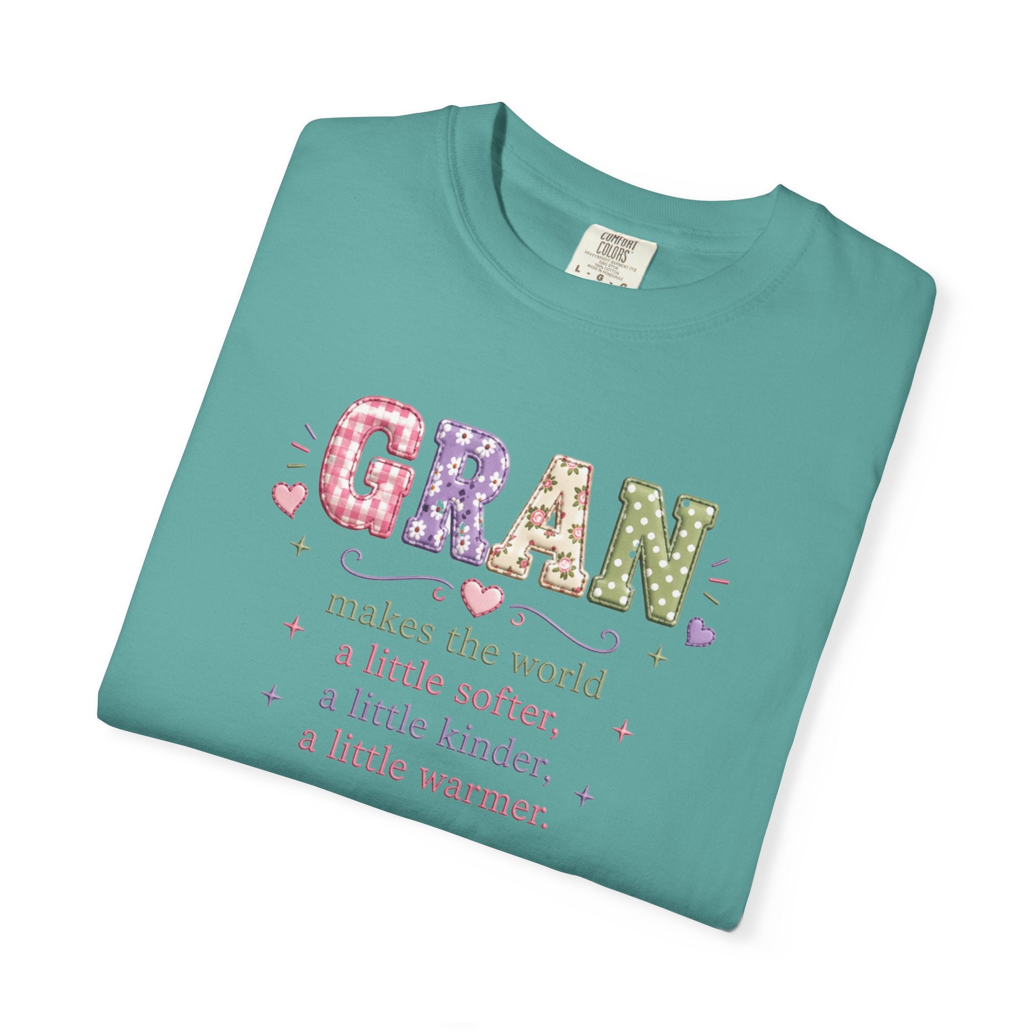 Gran Makes the World Softer T-Shirt – Gift for Grandma, Floral Vintage Lettering
