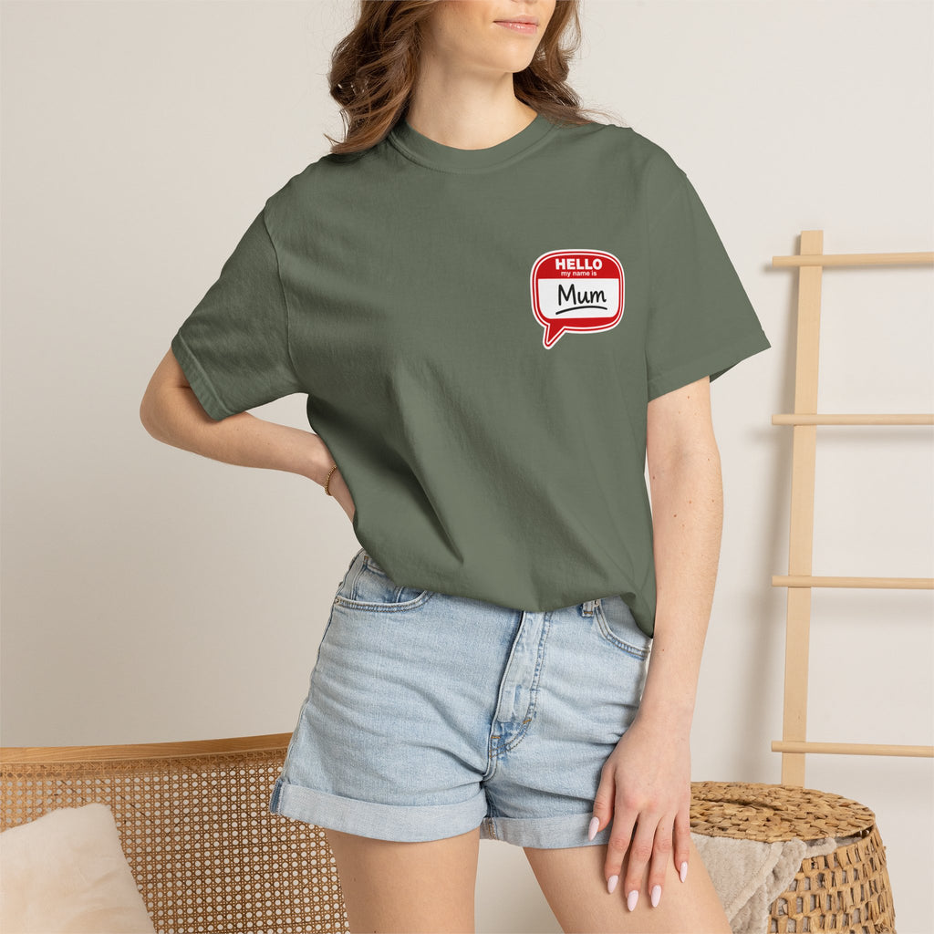 Hello Mum Speech Bubble T-Shirt — Cute Retro Mom Graphic Tee