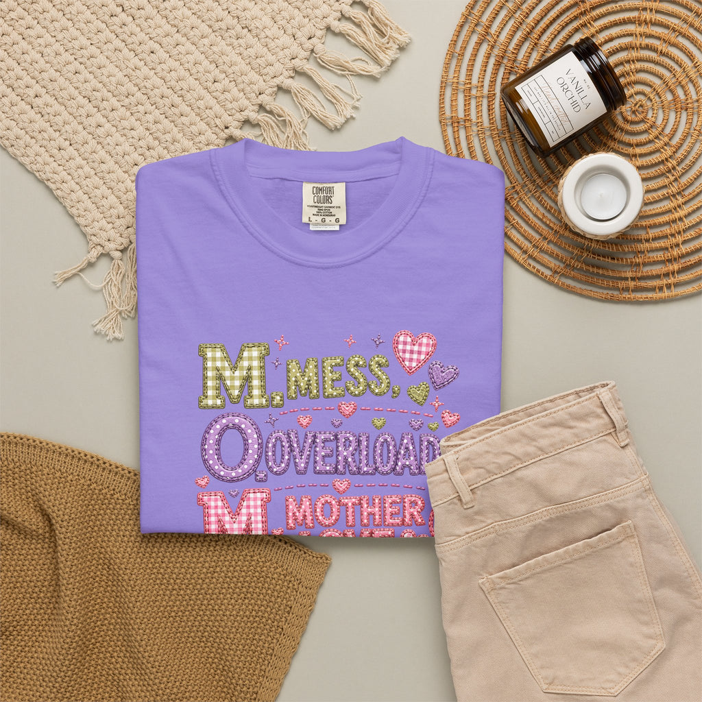 Mom Overload T-Shirt — "Mess, Overload, Mother Love" Cute Mom Graphic Tee