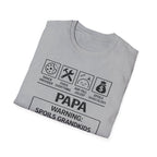 Papa Warning T-Shirt — Funny Grandpa Gift, 'Spoils Grandkids & Hands Out Biscuits' Tee