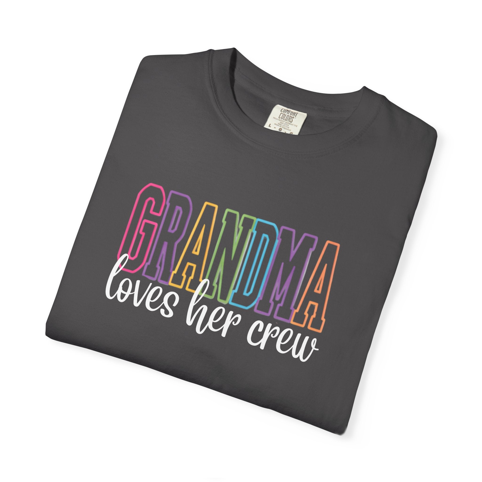 Grandma Pastel Rainbow T-Shirt — 'GRANDMA' Retro Lettering Tee