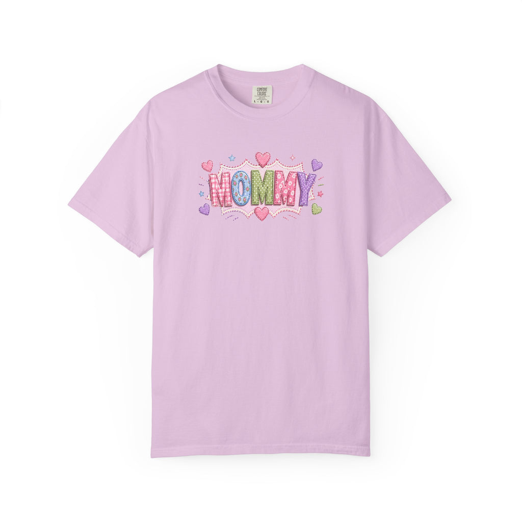 Mommy Hearts T‑Shirt — Cute Pastel 'MOMMY' Graphic Tee for Mother's Day & New Moms