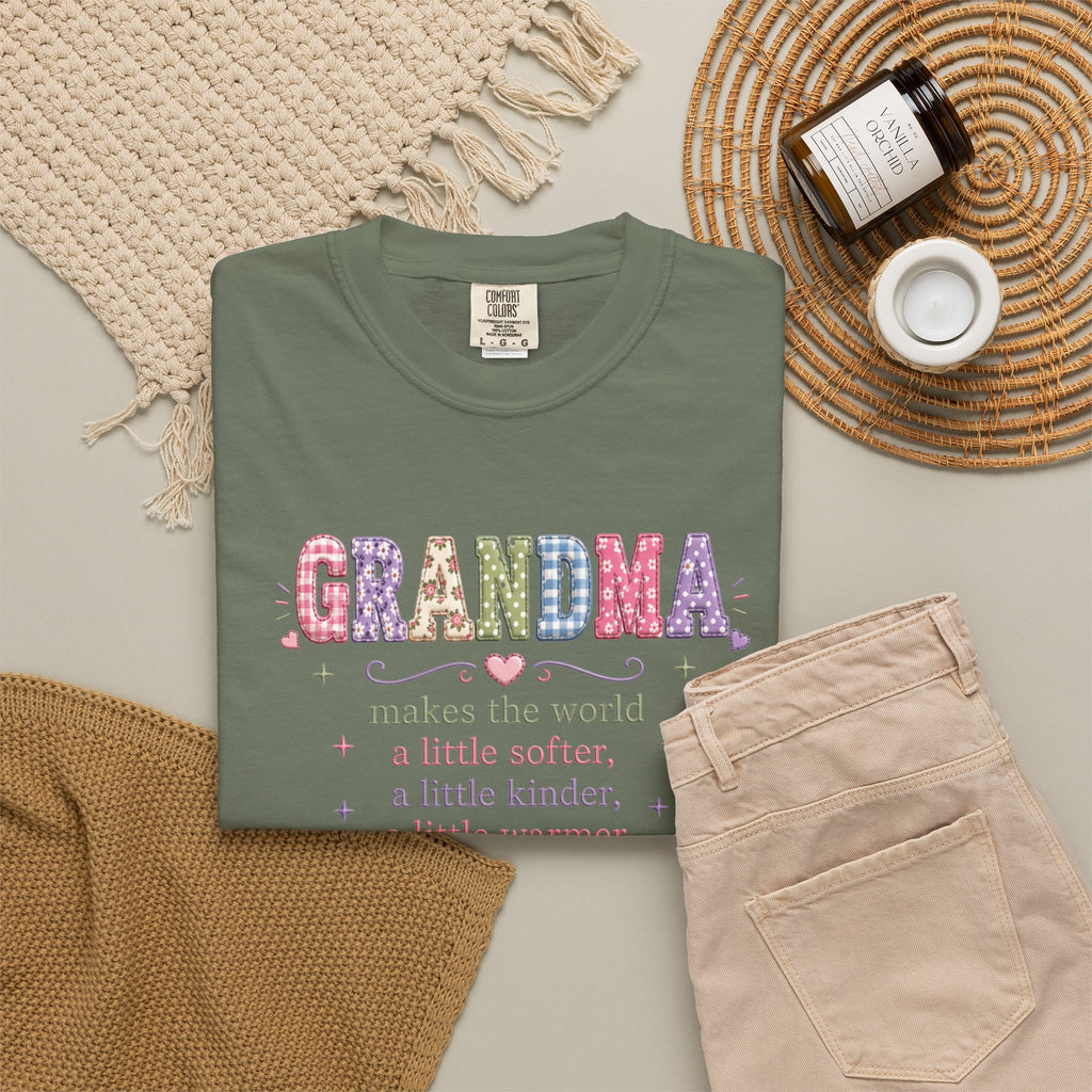 Grandma Floral T-Shirt — "Grandma makes the world a little softer, kinder, warmer"