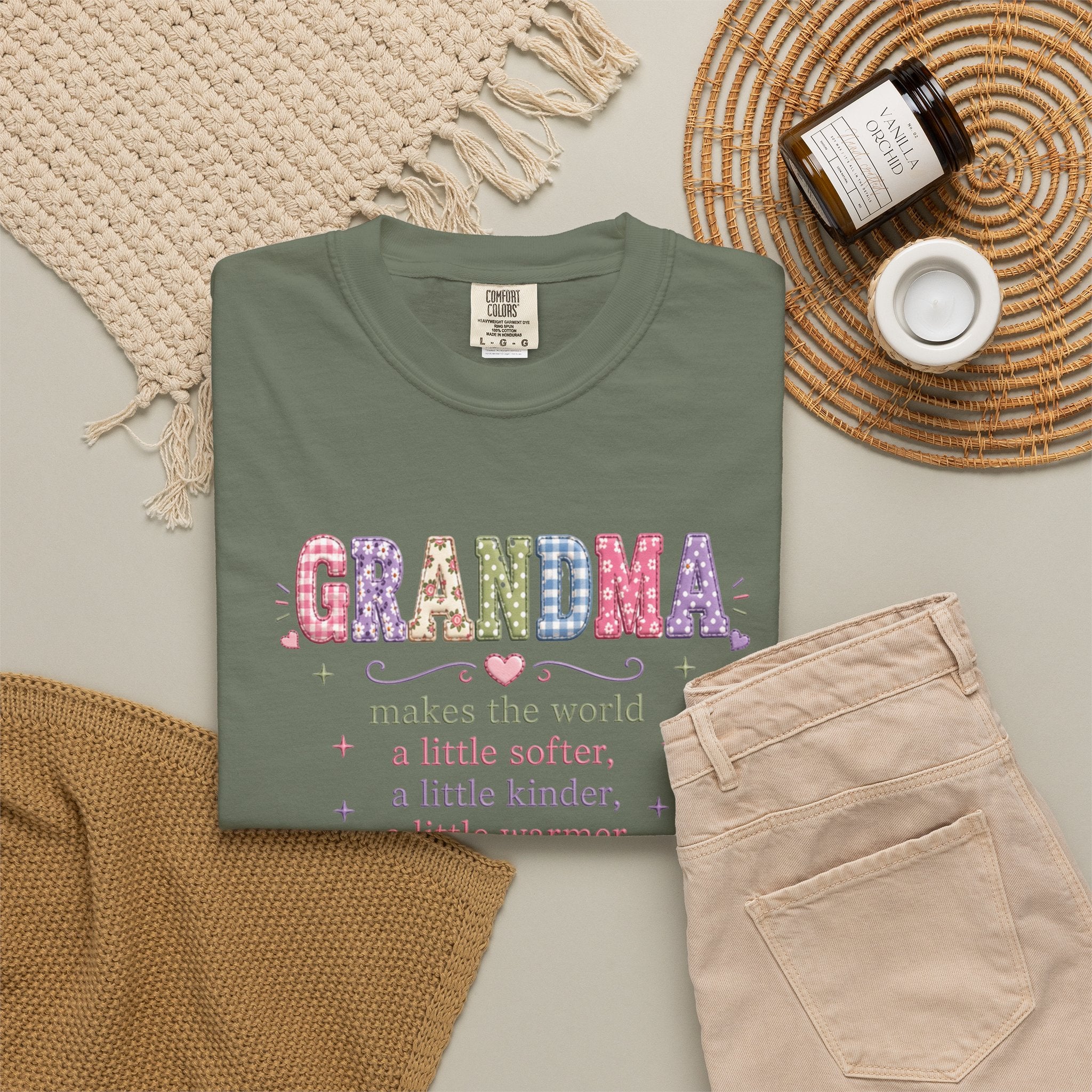 Grandma Floral T-Shirt — "Grandma makes the world a little softer, kinder, warmer"