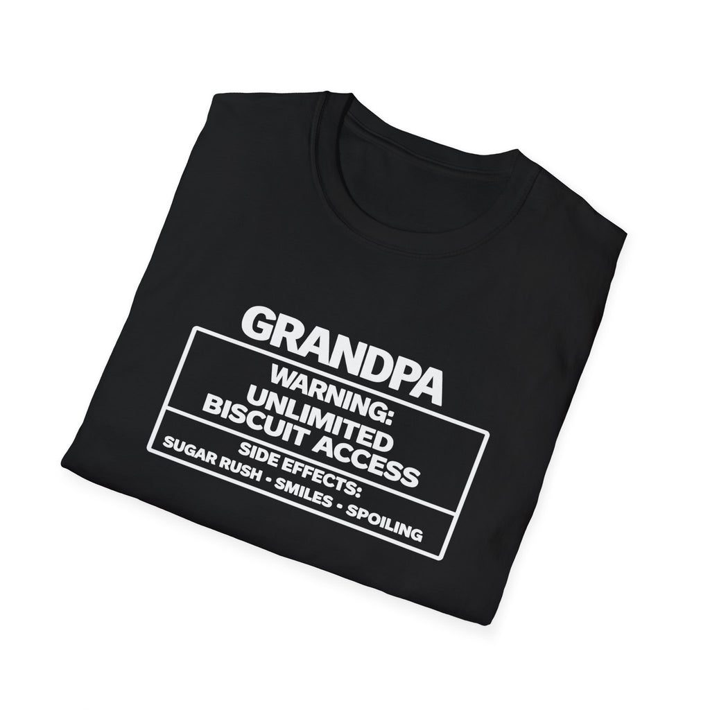 Grandpa Warning T-Shirt — "Unlimited Biscuit Access" Funny Grandpa Tee