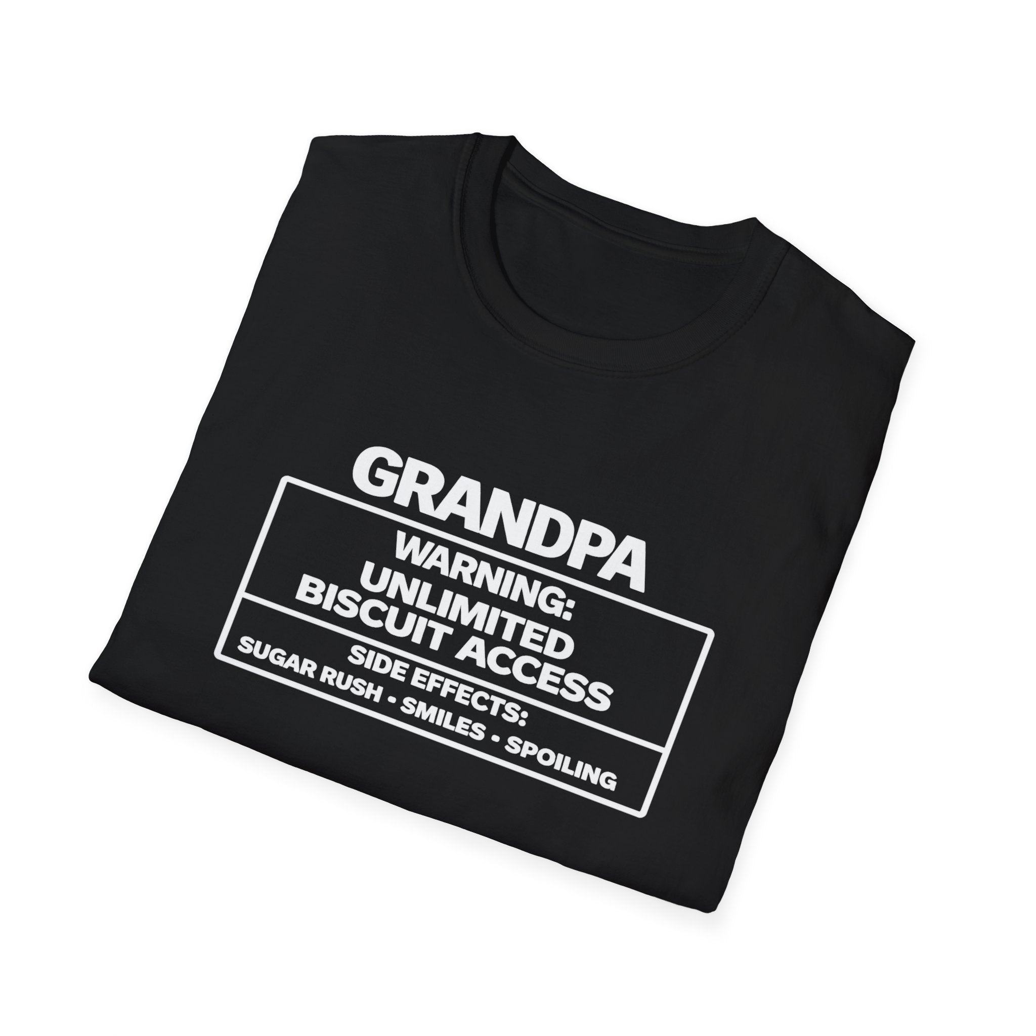 Grandpa Warning T-Shirt — "Unlimited Biscuit Access" Funny Grandpa Tee