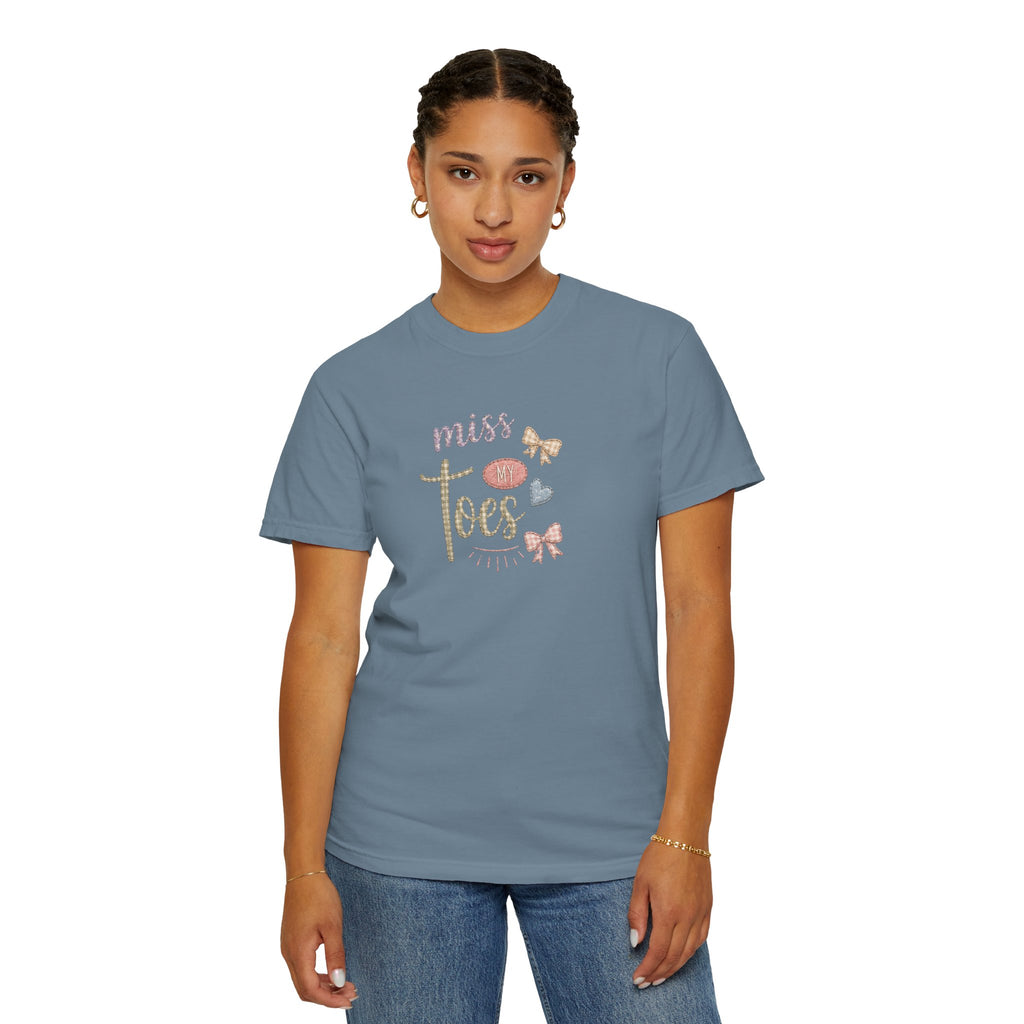Miss My Toes Graphic T-Shirt – Cute Baby Feet & Bows Tee