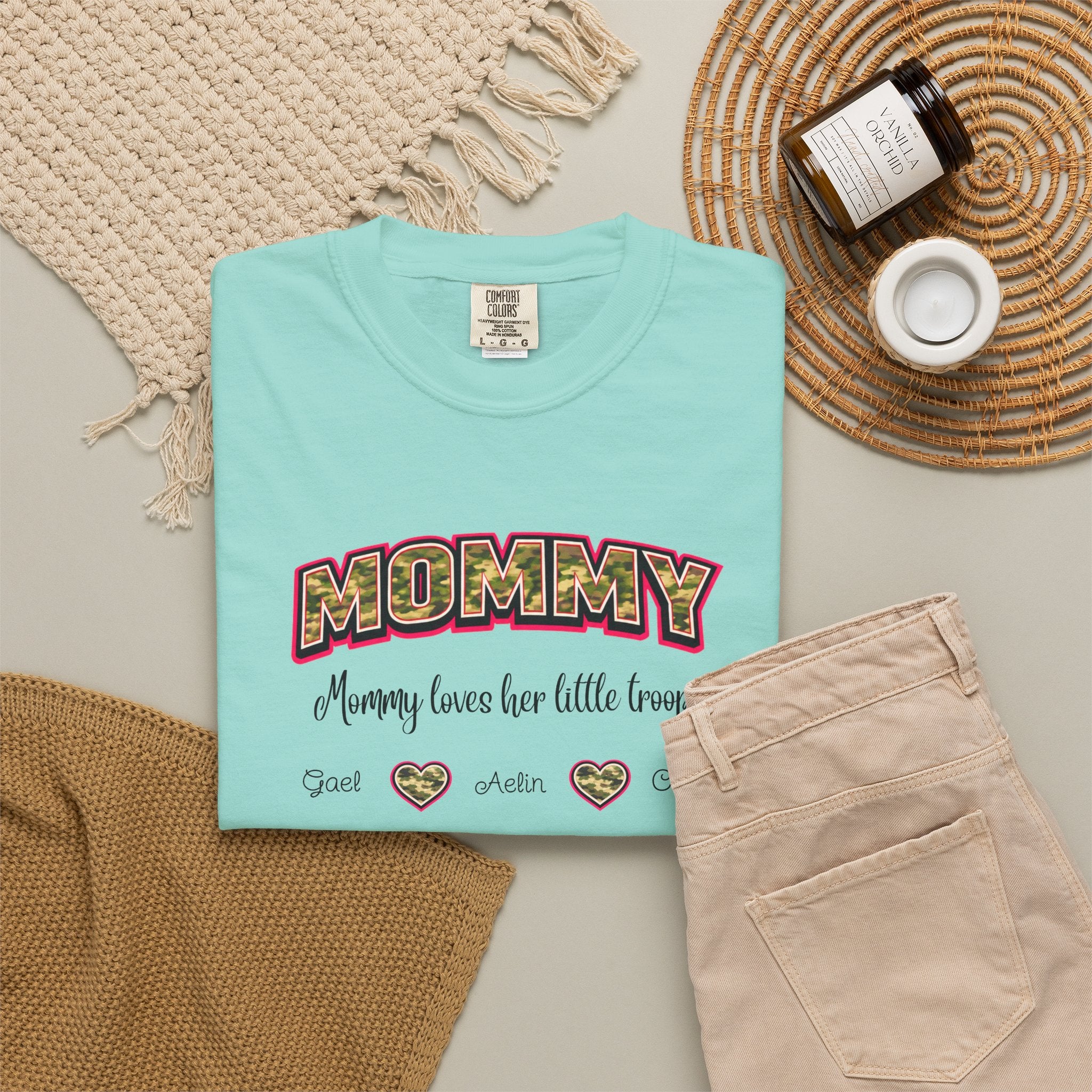 Mommy Camo Heart T-Shirt — "Mommy, I am here for little forever" Mother's Day Tee