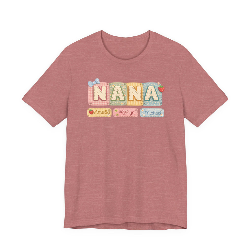 Nana Baby Blocks Tee — Personalized Grandmother Name Shirt