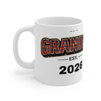 Granddad Est. 2026 Plaid Coffee Mug — New Grandparent Gift
