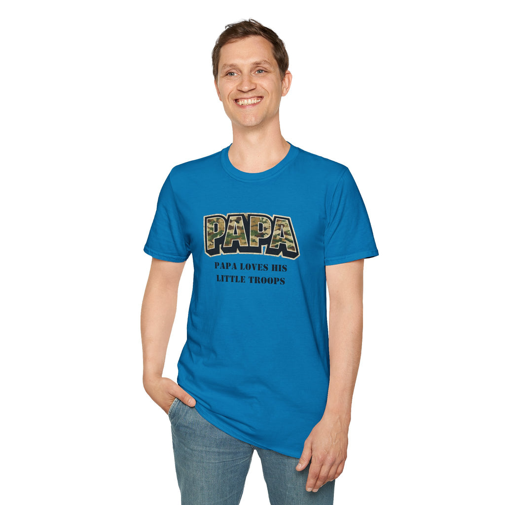 Papa Camo T-Shirt — "Papa Loves His Little Troops" Fathers Day Dad Tee