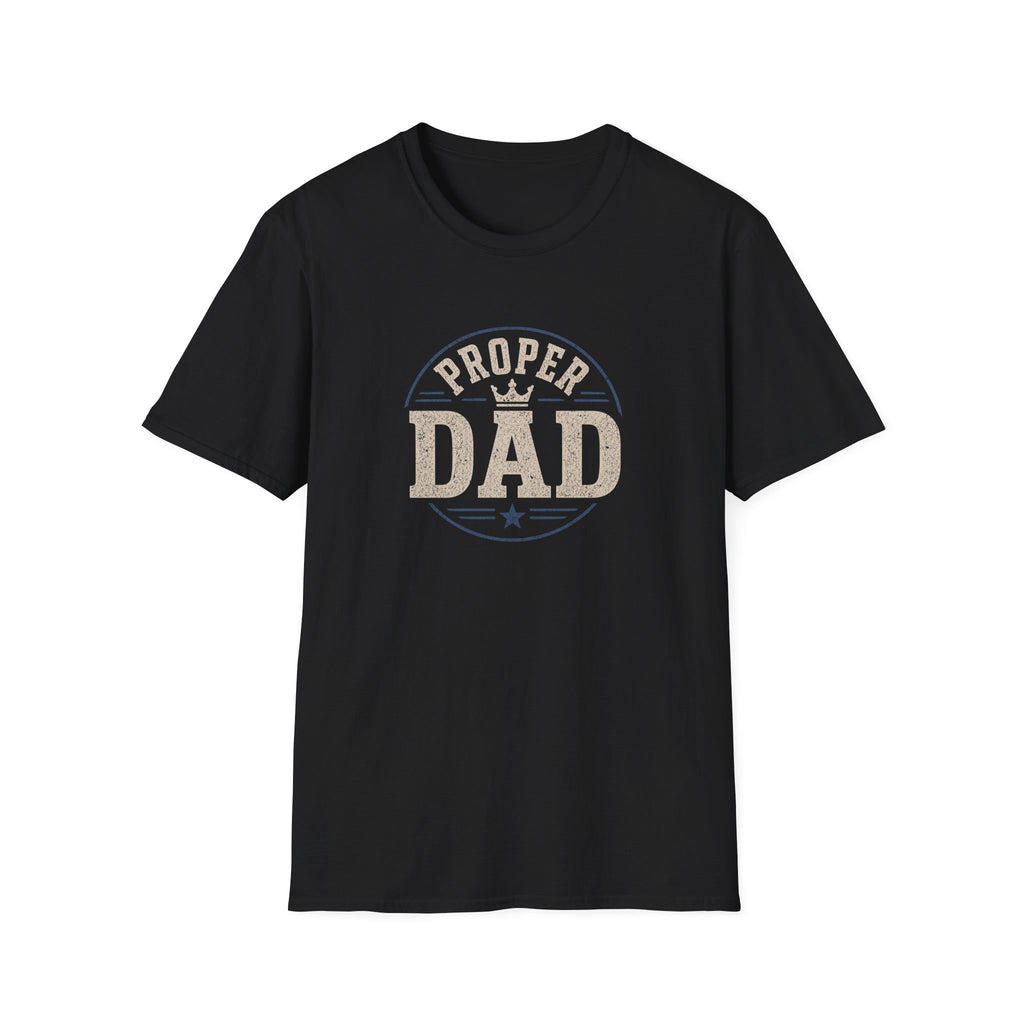 Proper Dad T-Shirt – Vintage Crown Father's Day Tee for Proud Dads