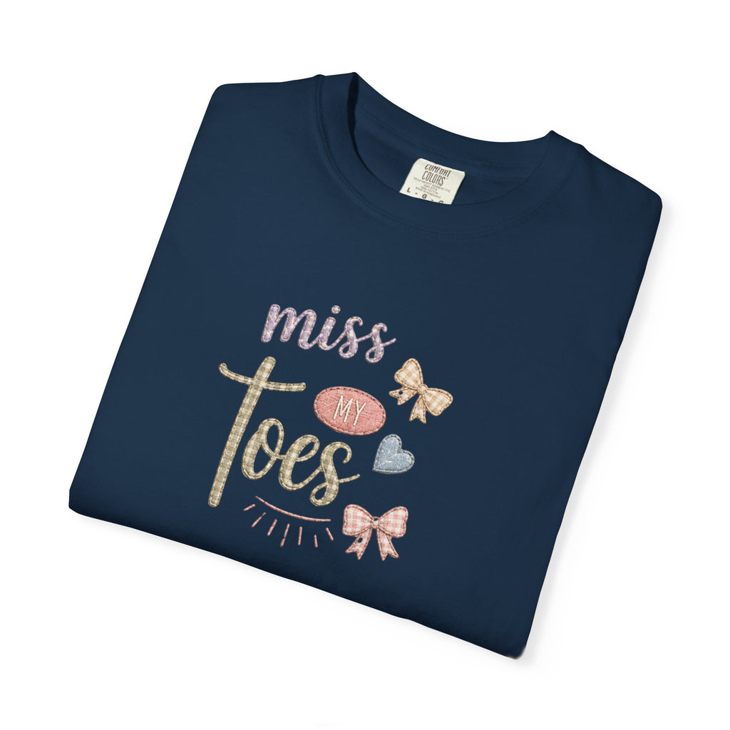 Miss My Toes Graphic T-Shirt – Cute Baby Feet & Bows Tee
